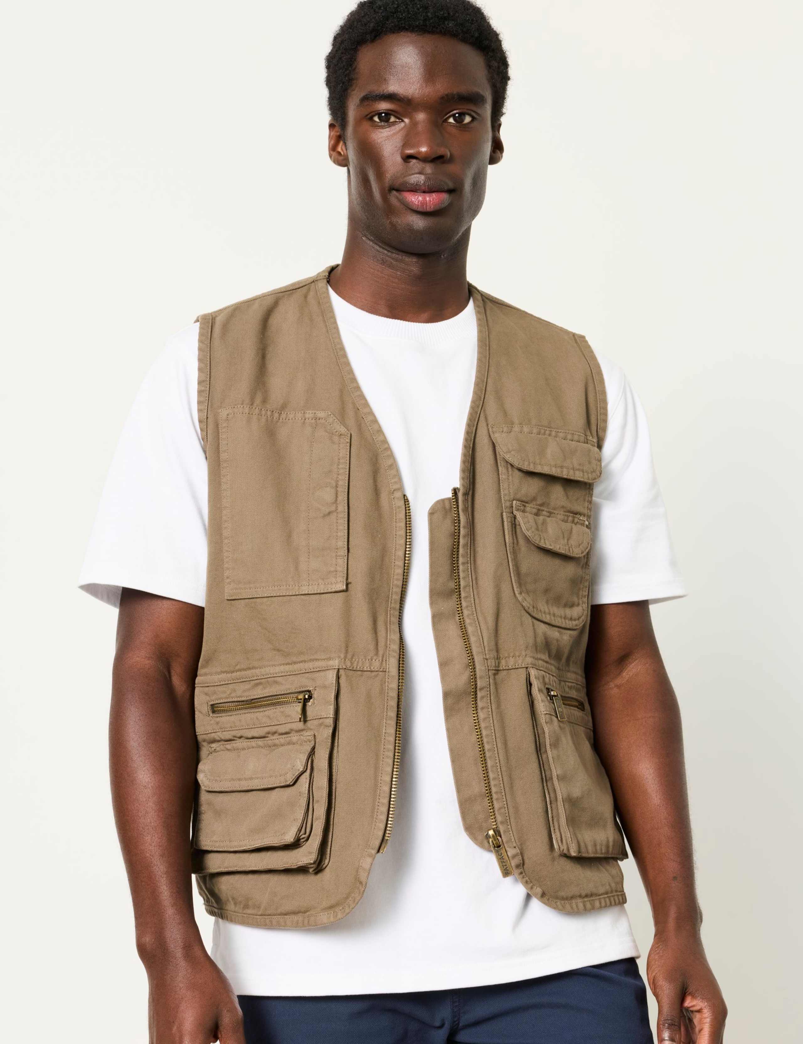 Pure Cotton Lightweight Utility Gilet 1 of 6