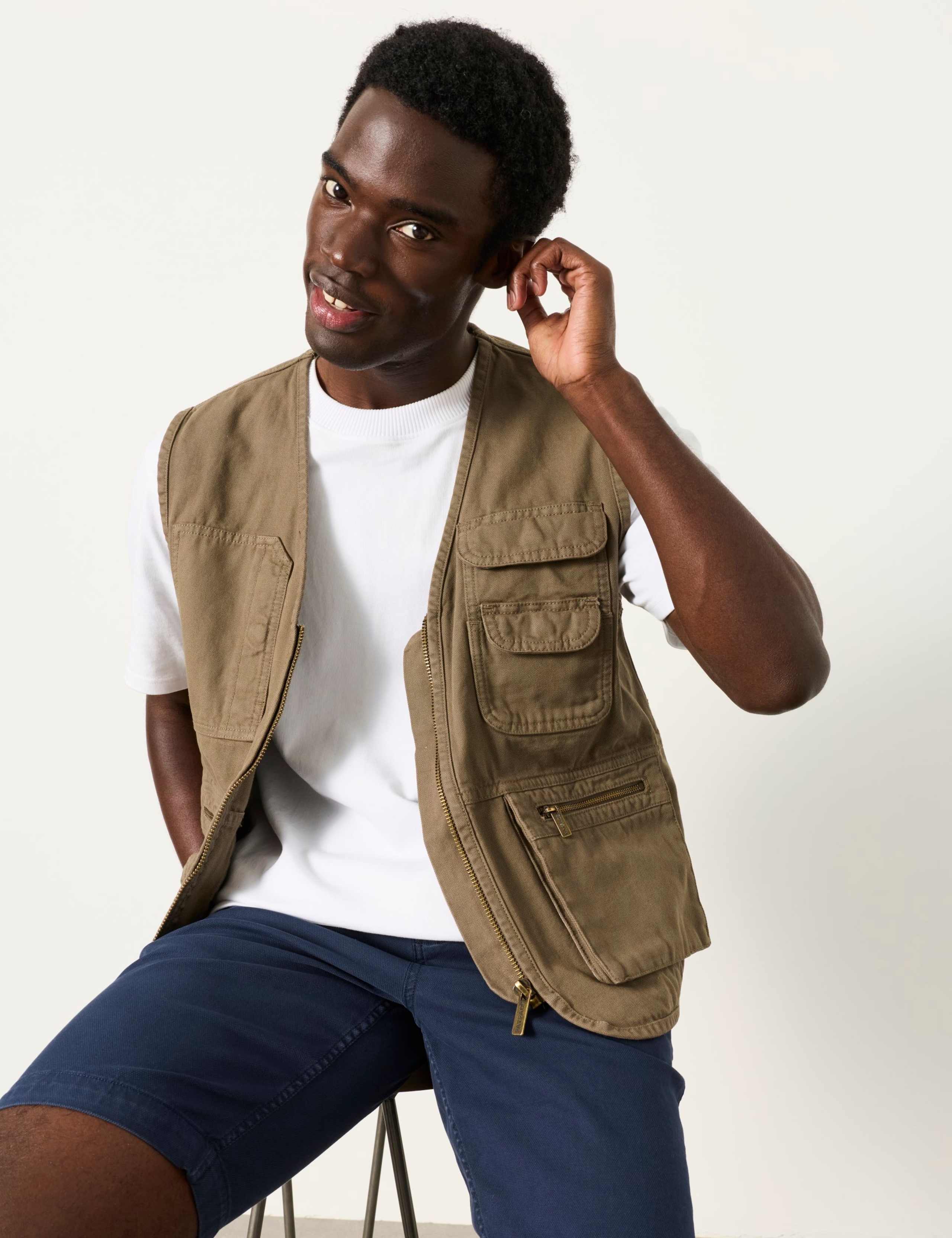 Pure Cotton Lightweight Utility Gilet 4 of 6