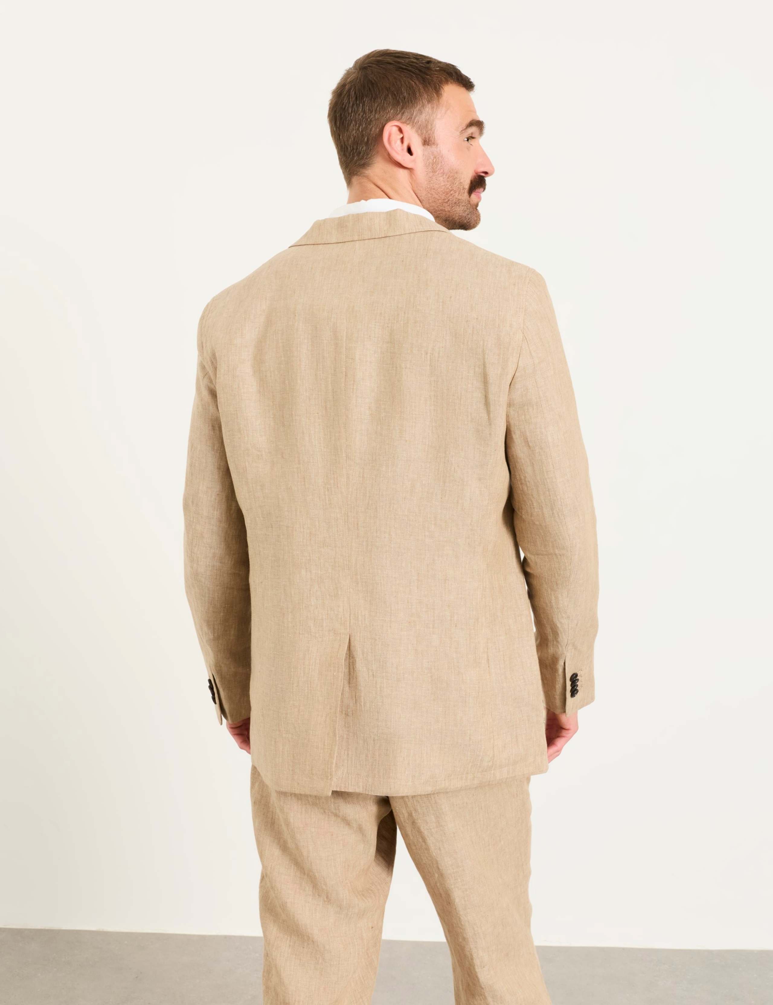 Regular Fit Pure Linen Textured Blazer 3 of 6