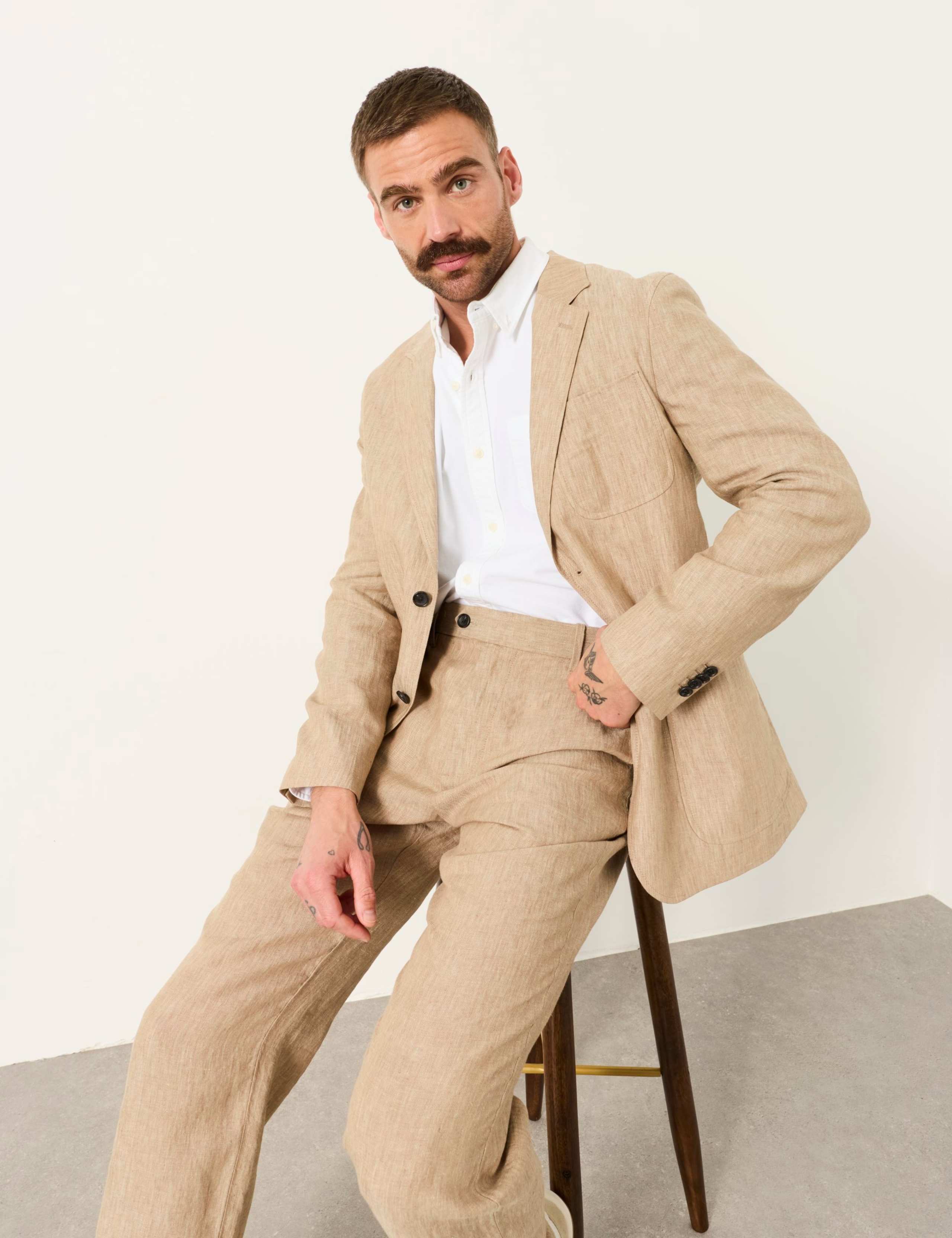 Regular Fit Pure Linen Textured Blazer 5 of 6