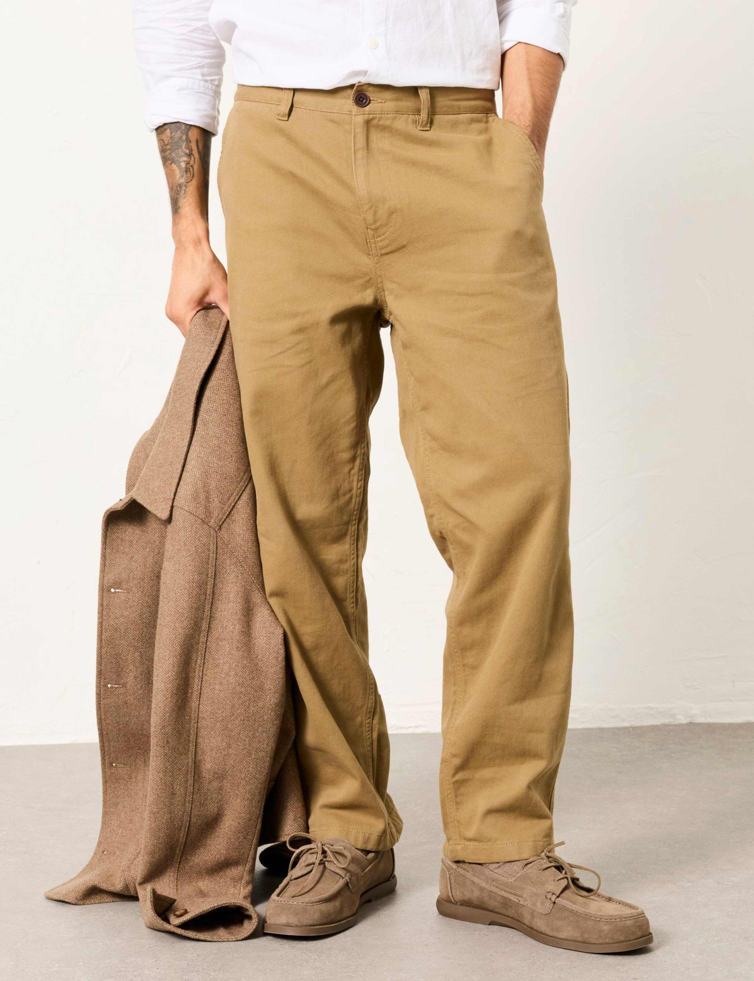 Tapered Fit Pure Cotton Twill Trousers 3 of 5