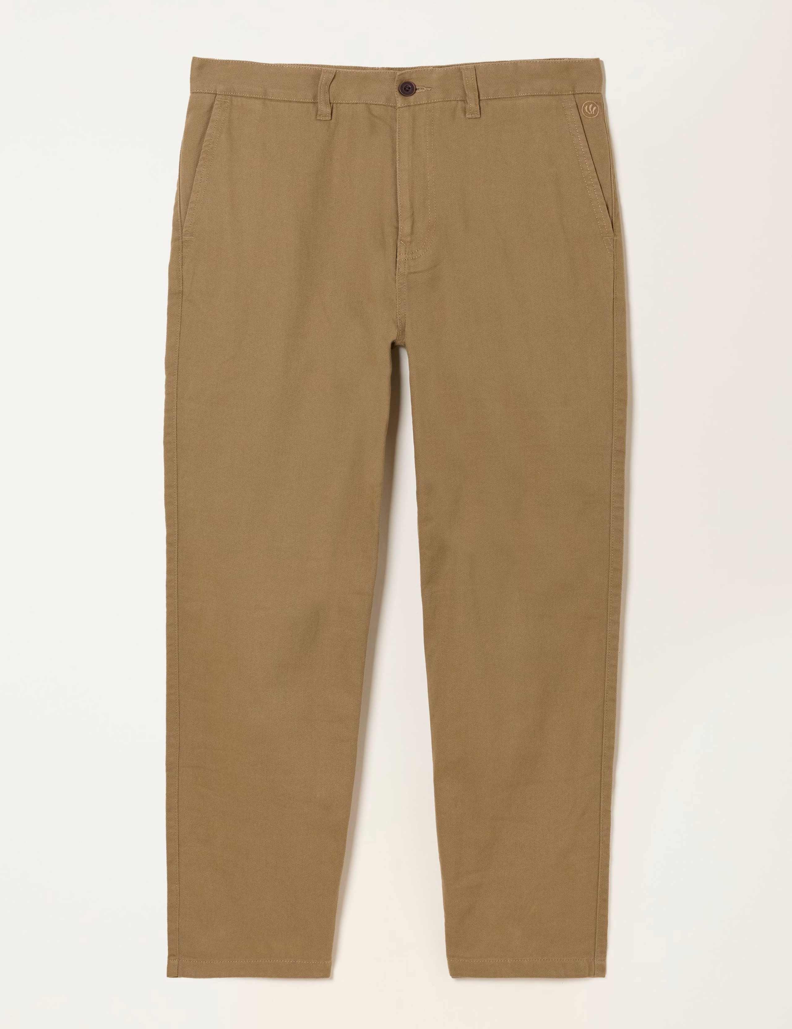 Tapered Fit Pure Cotton Twill Trousers 2 of 5