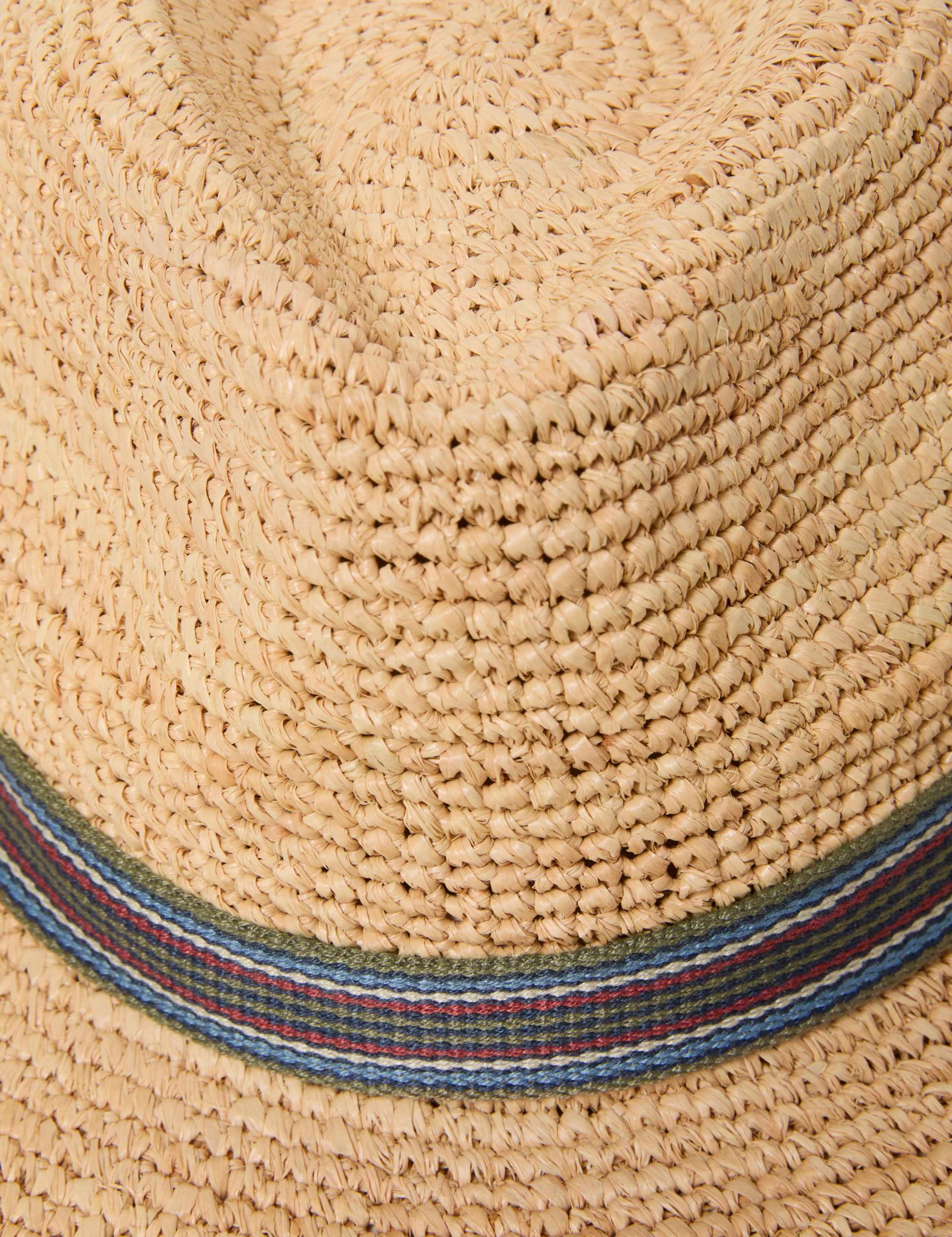 Stripe Straw Packable Trilby 2 of 2