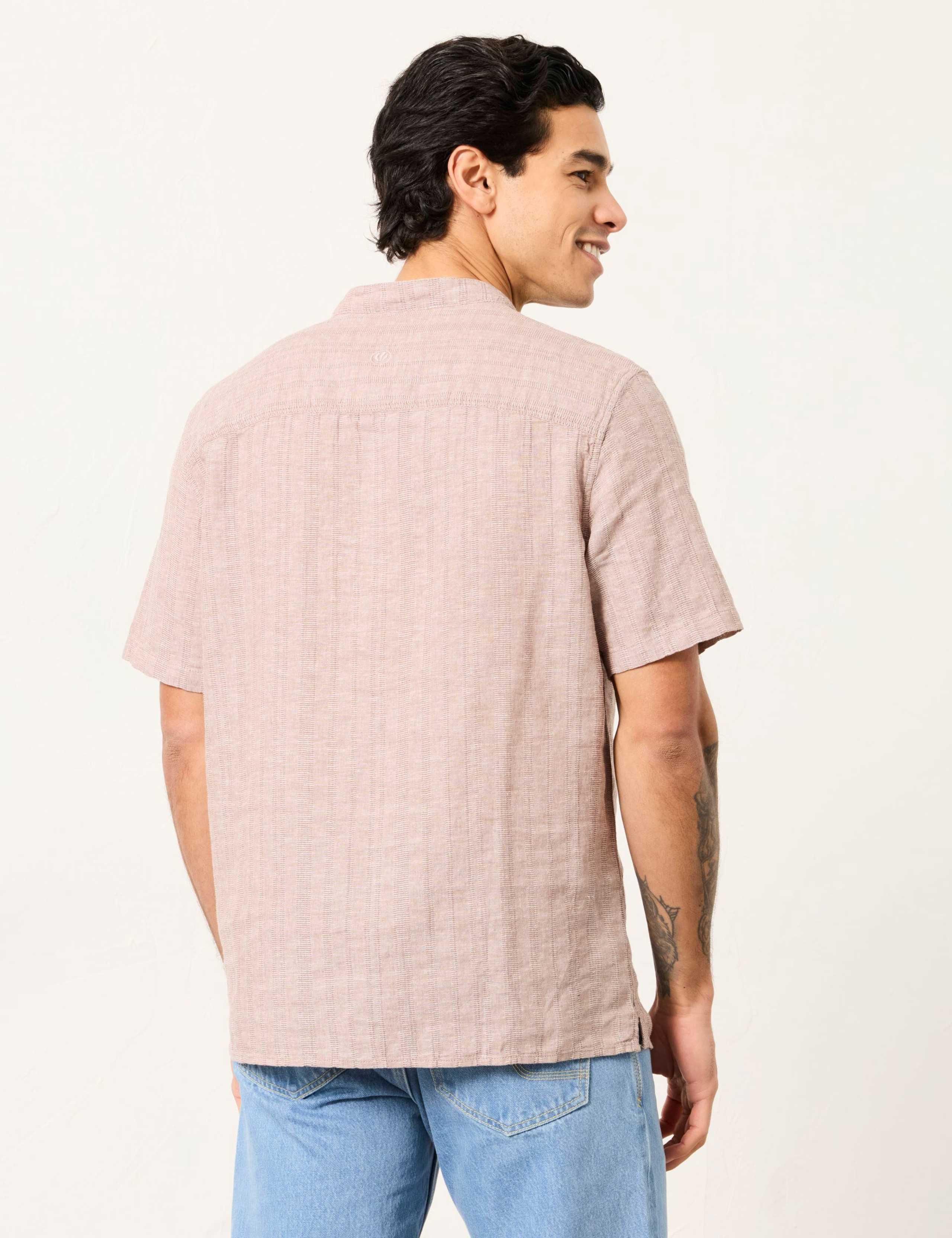 Regular Fit Cotton Linen Blend Striped Shirt 3 of 6