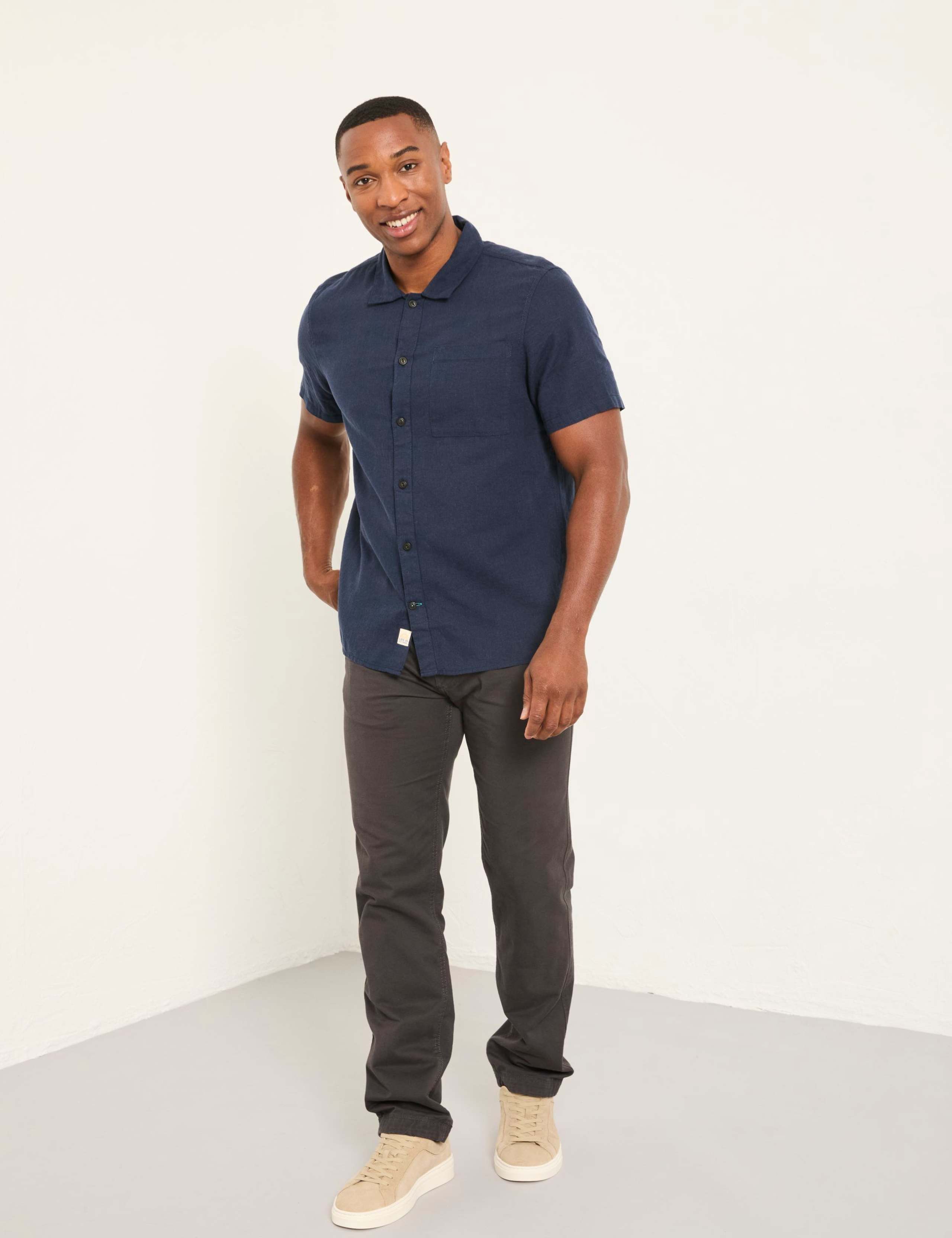 Regular Fit Cotton Linen Blend Shirt 1 of 6