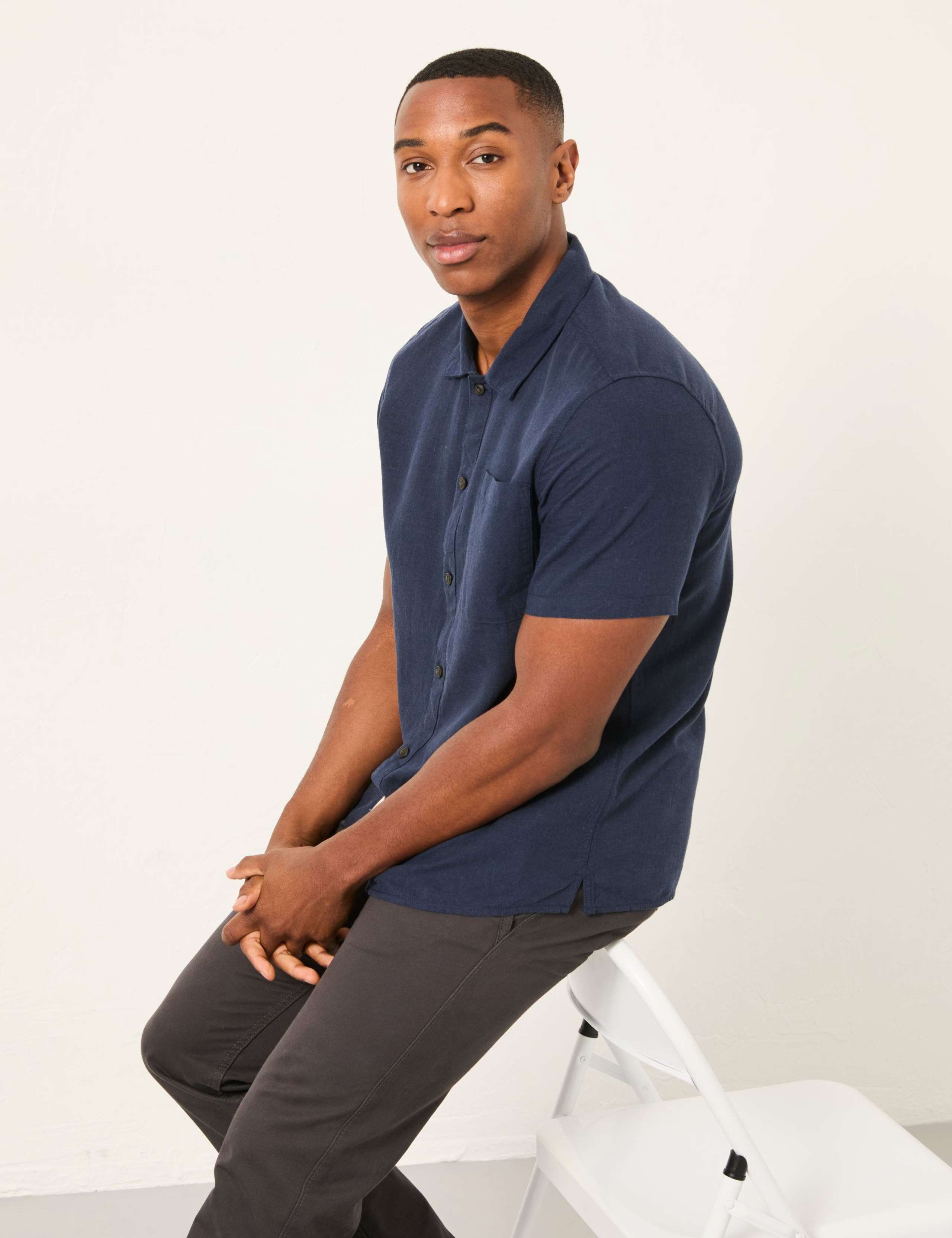 Regular Fit Cotton Linen Blend Shirt 6 of 6