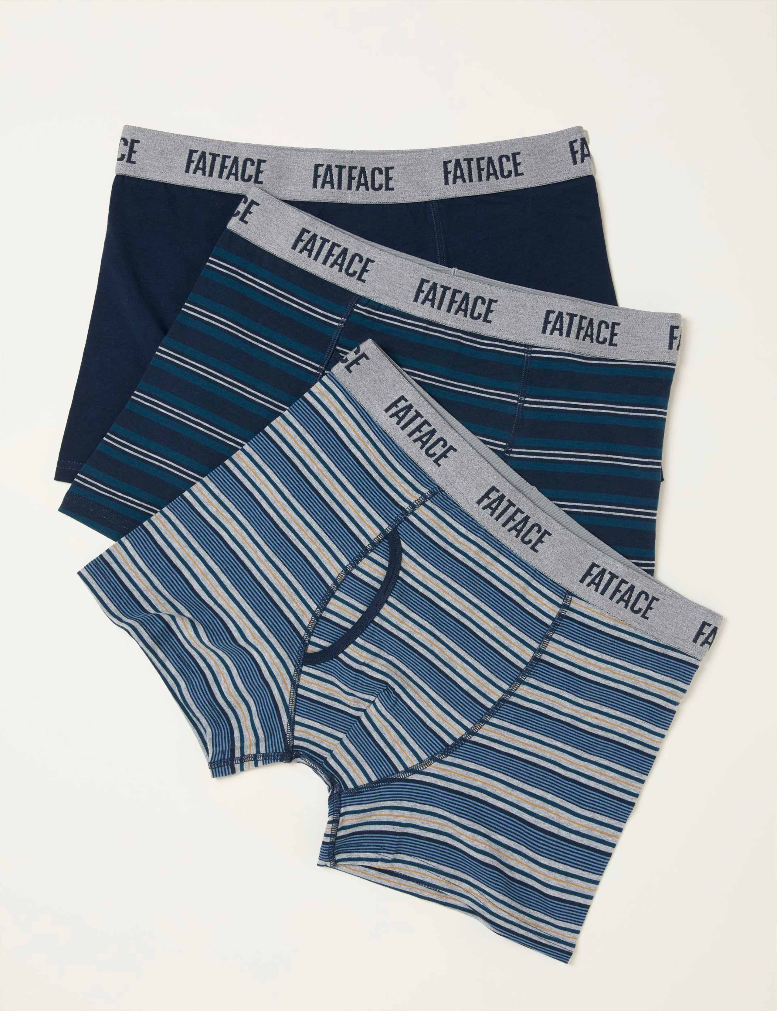 3 Pack Cotton Rich Striped Boxers 1 of 2