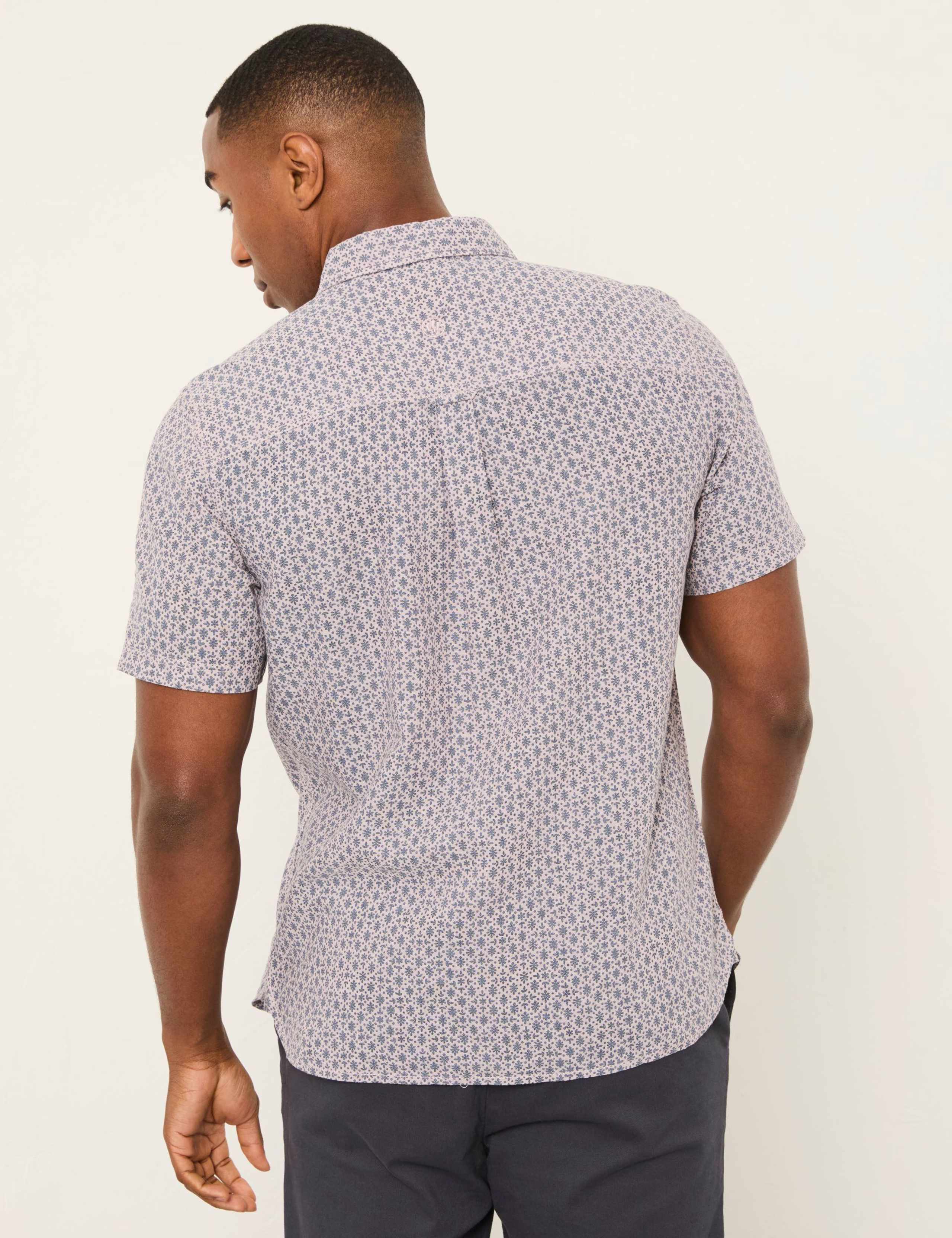 Regular Fit Cotton Linen Blend Printed Shirt 3 of 6