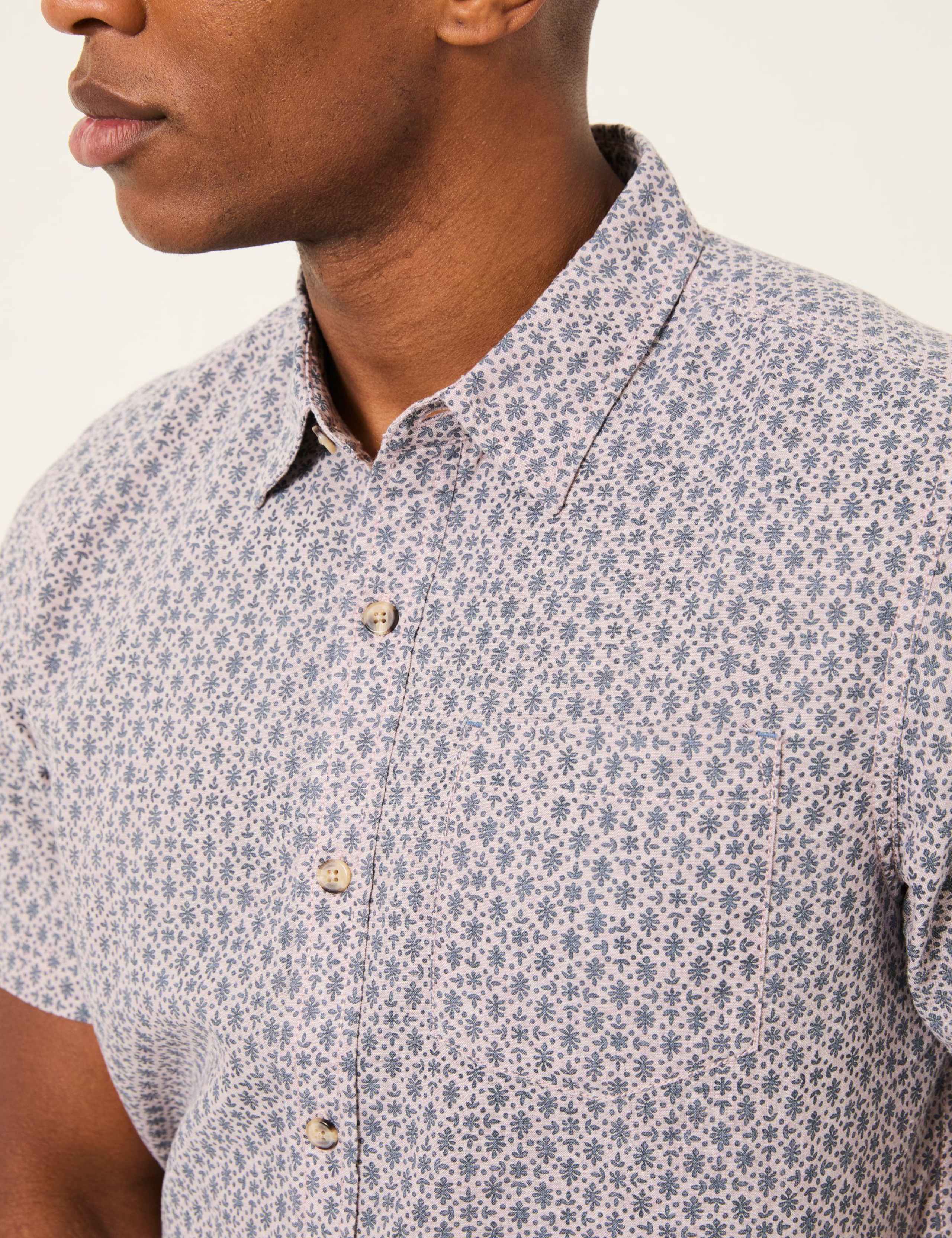 Regular Fit Cotton Linen Blend Printed Shirt 4 of 6