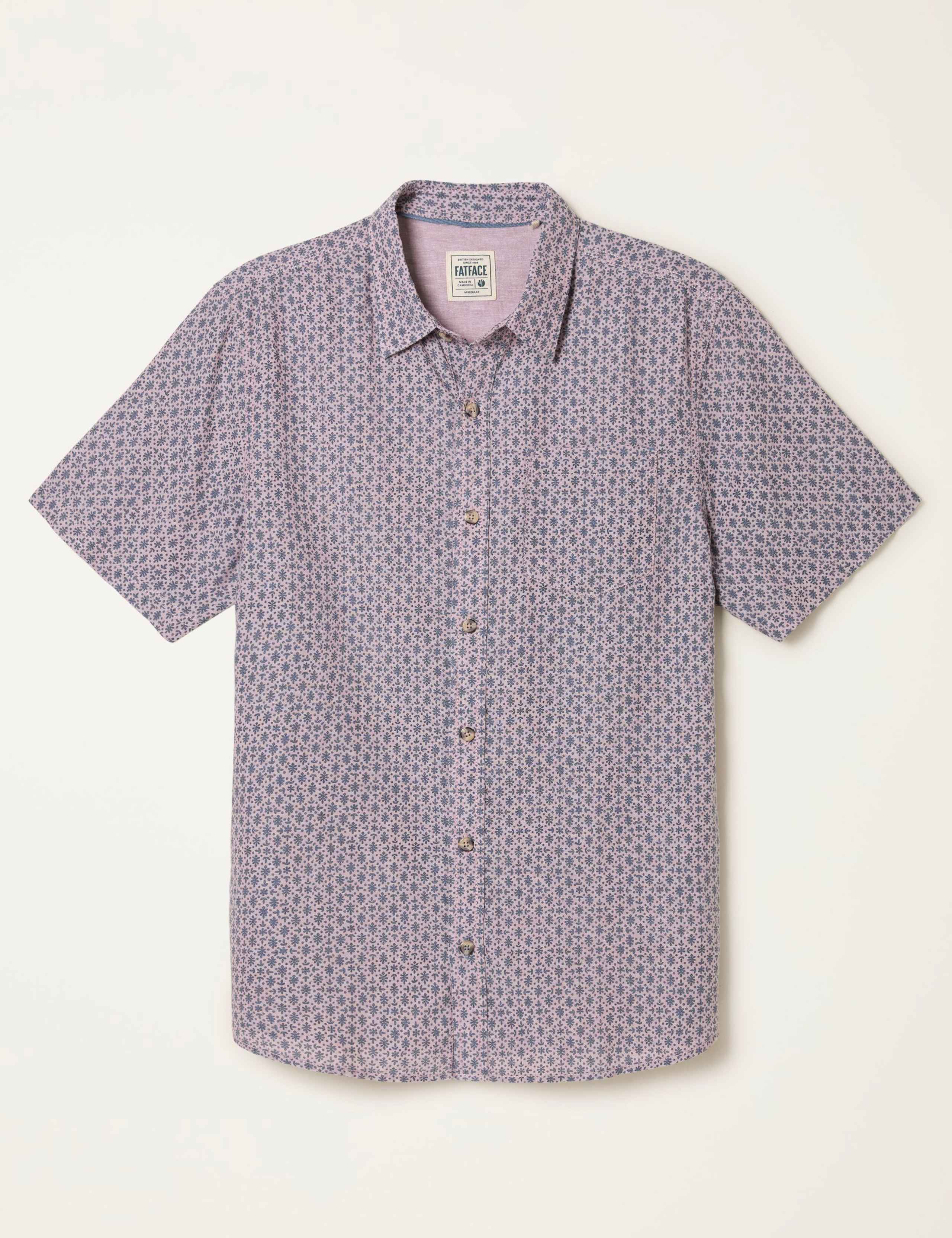 Regular Fit Cotton Linen Blend Printed Shirt 2 of 6