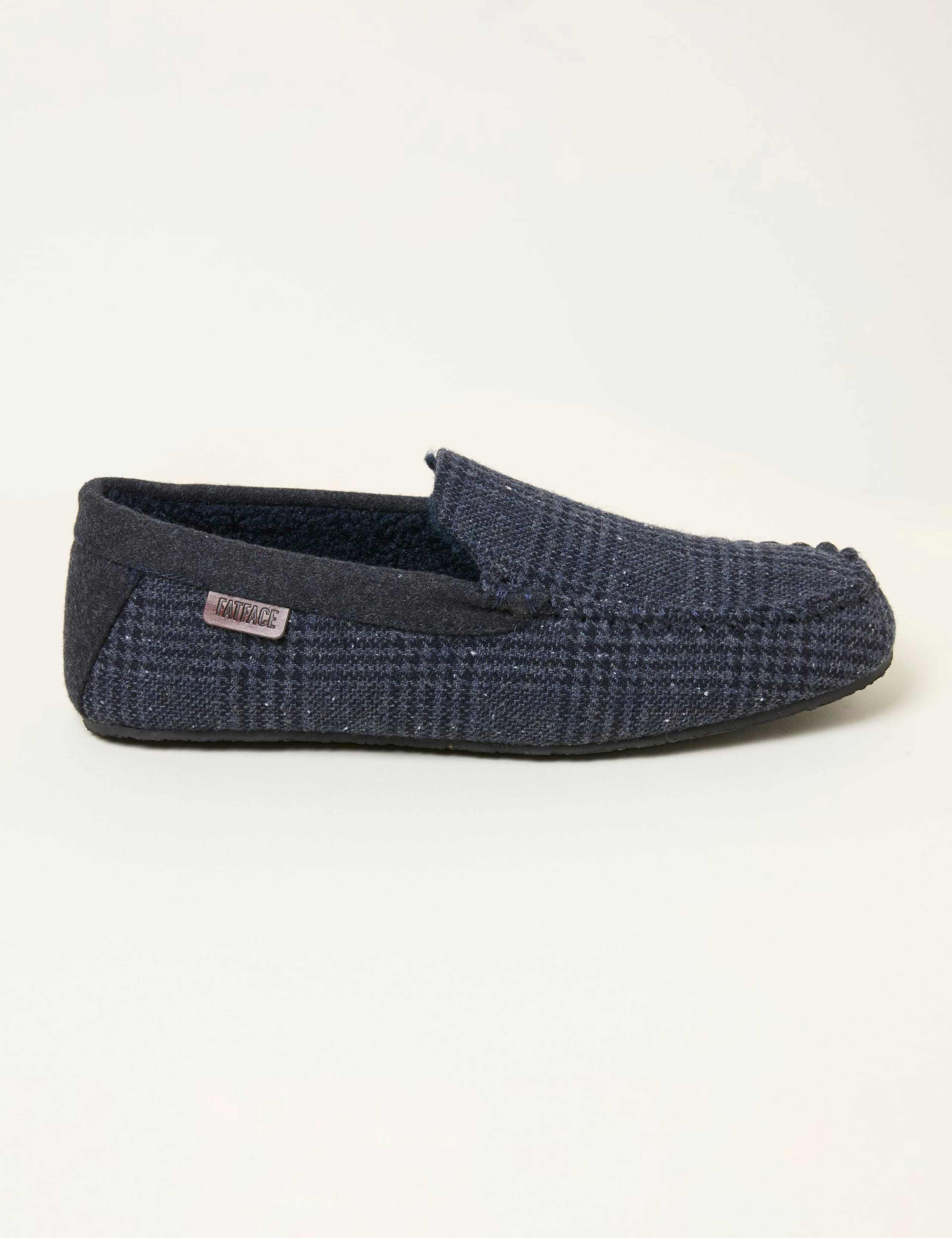 Checked Moccasin Slippers 1 of 3