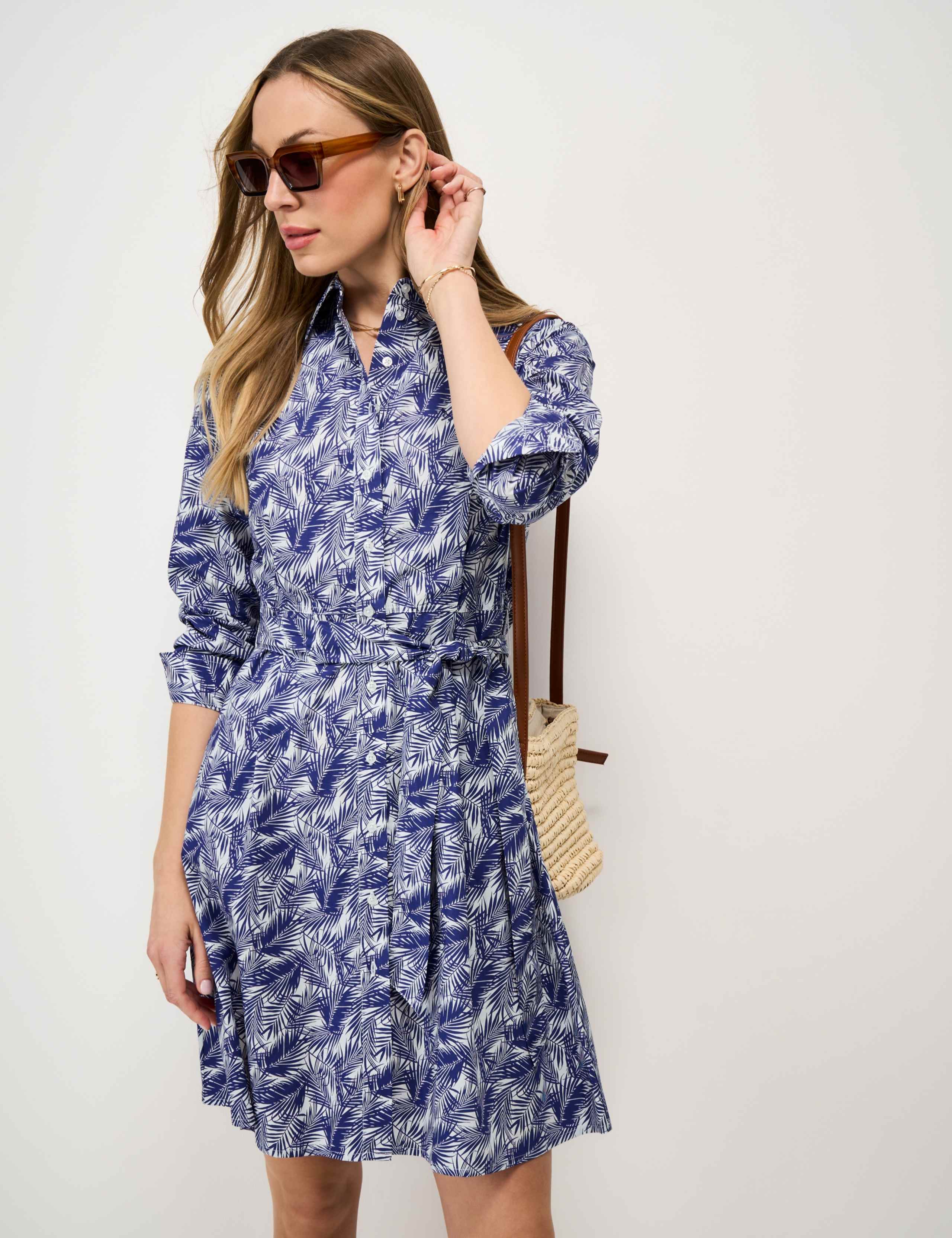 Pure Cotton Printed Mini Shirt Dress 5 of 6