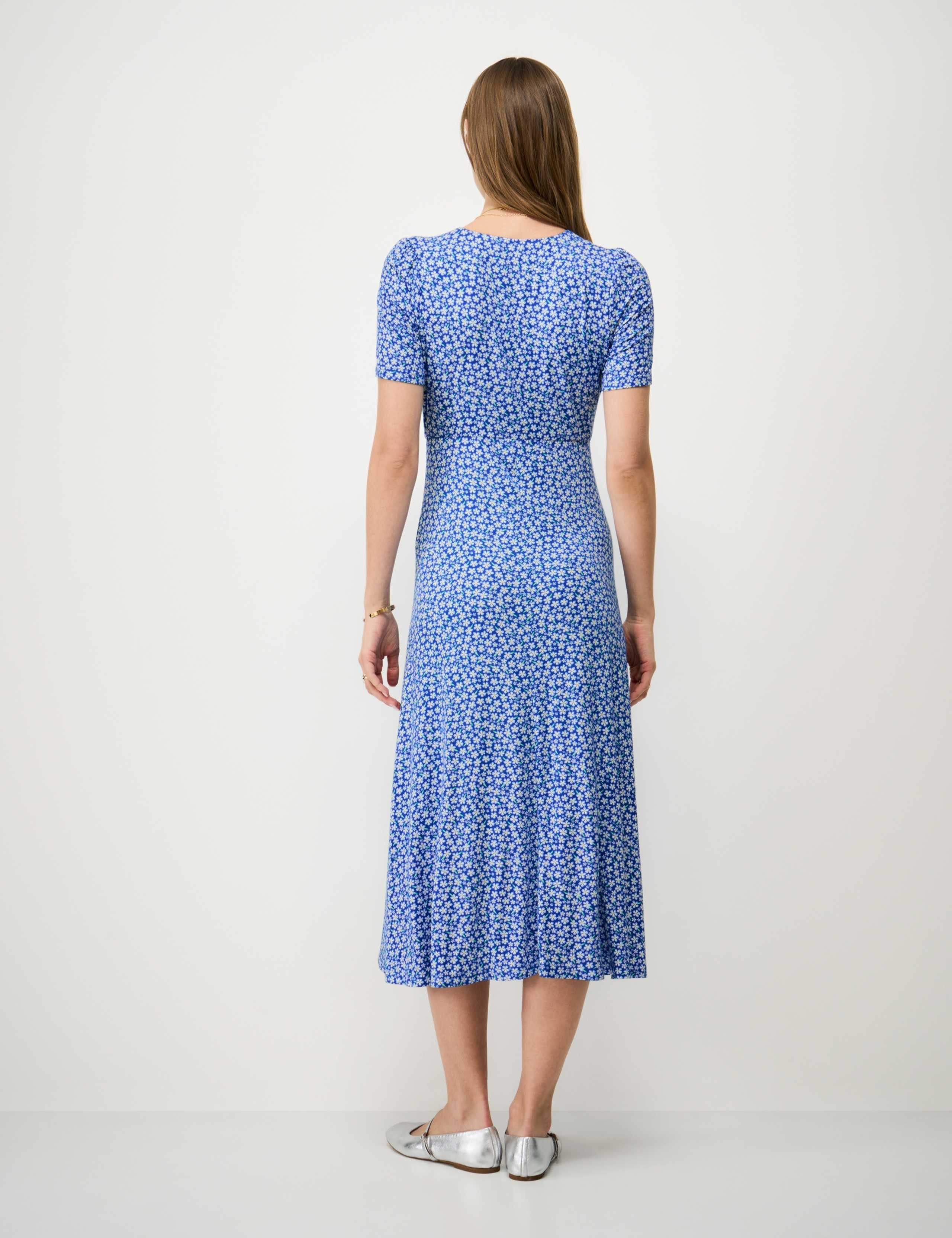 Jersey Floral Ruched Midi Dress 3 of 5