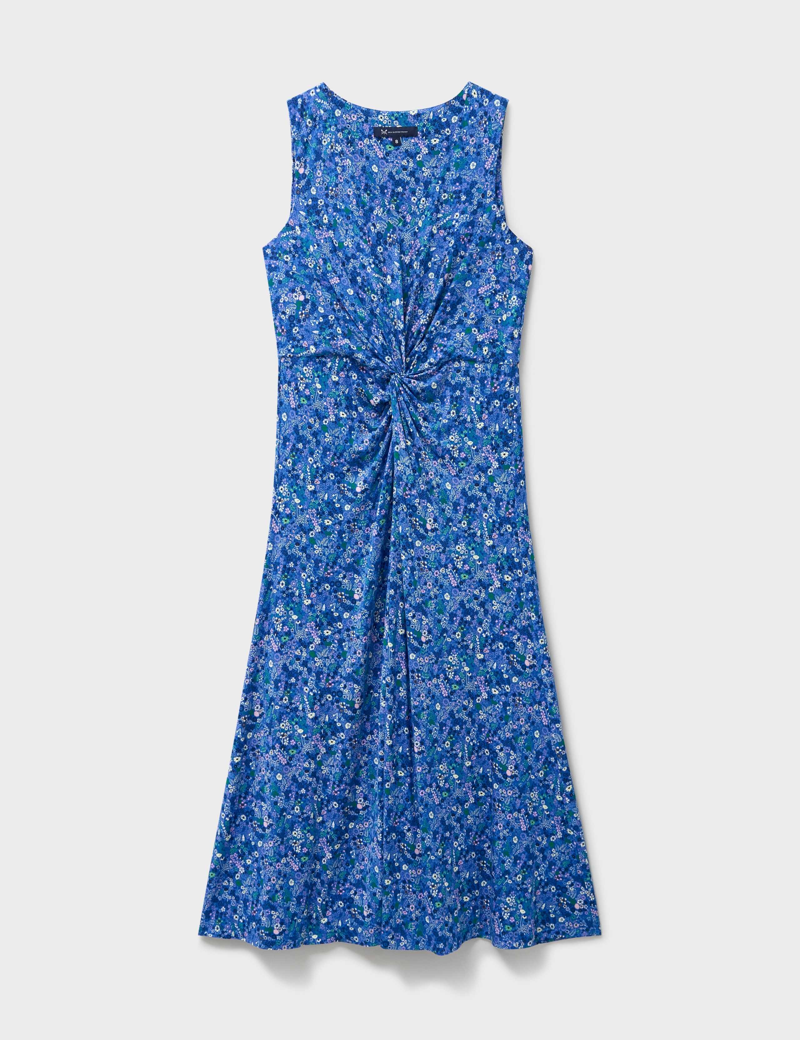 Jersey Floral Twist Front Midi Skater Dress 2 of 5