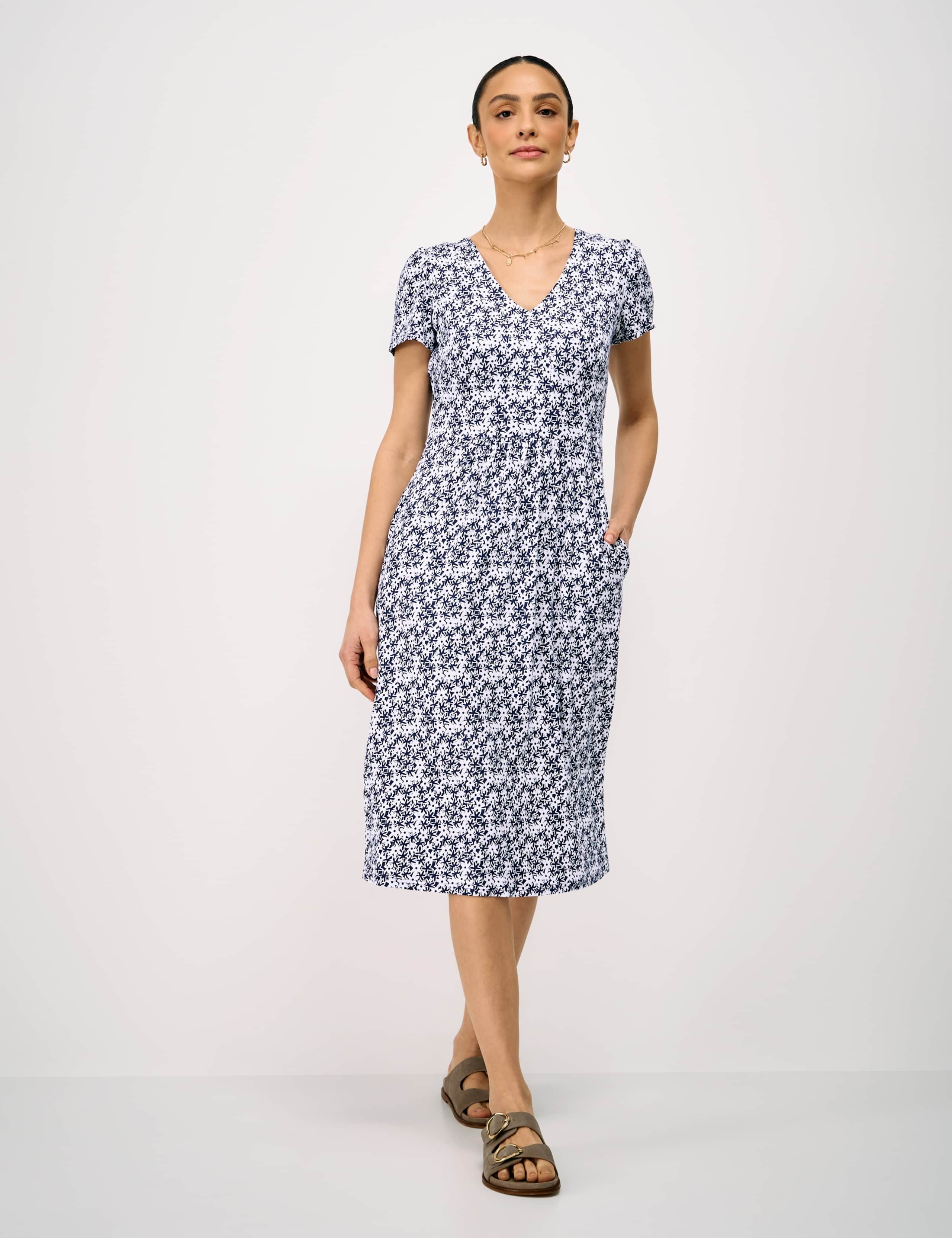 Jersey Floral Midi Tea Dress 1 of 5