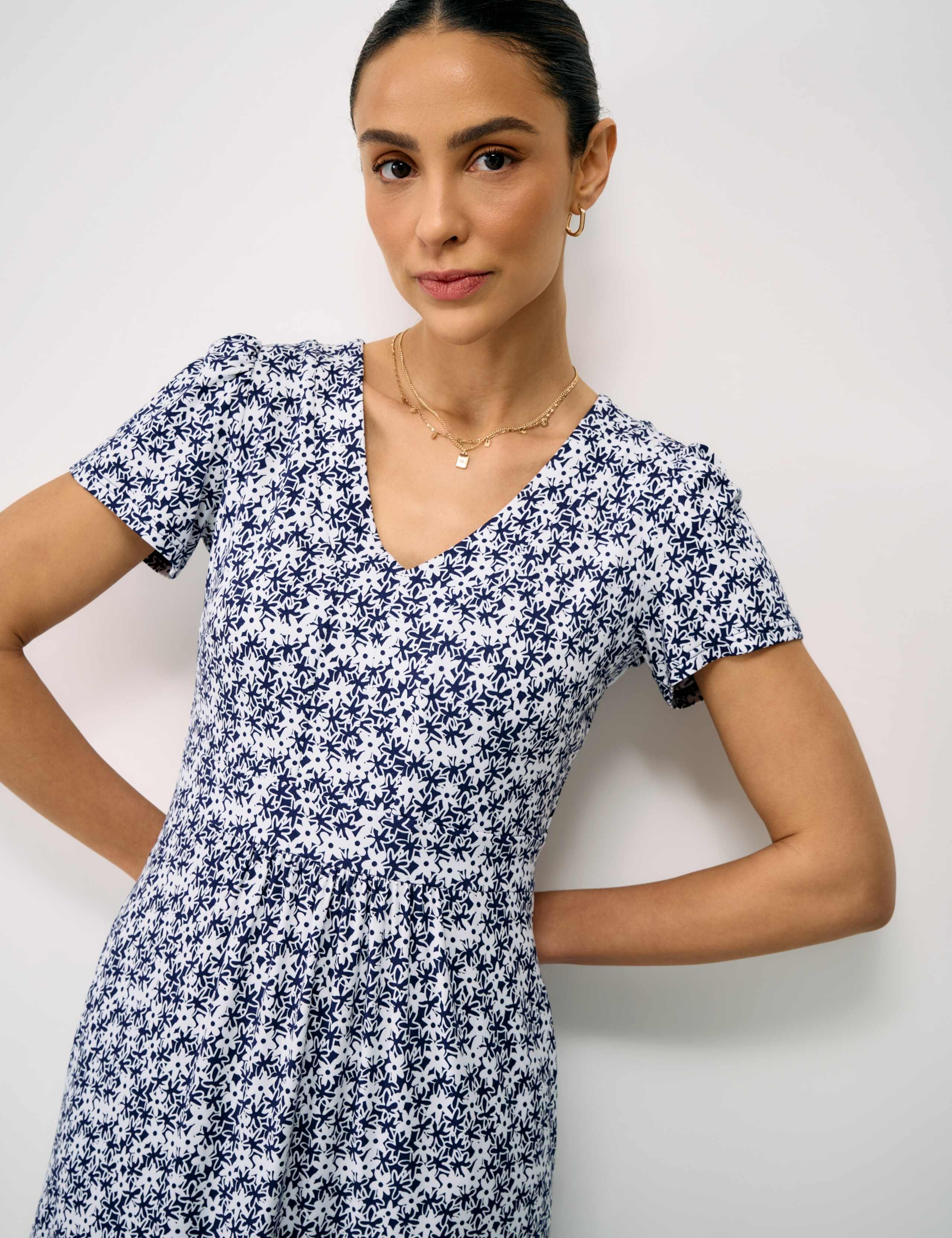 Jersey Floral Midi Tea Dress 4 of 5