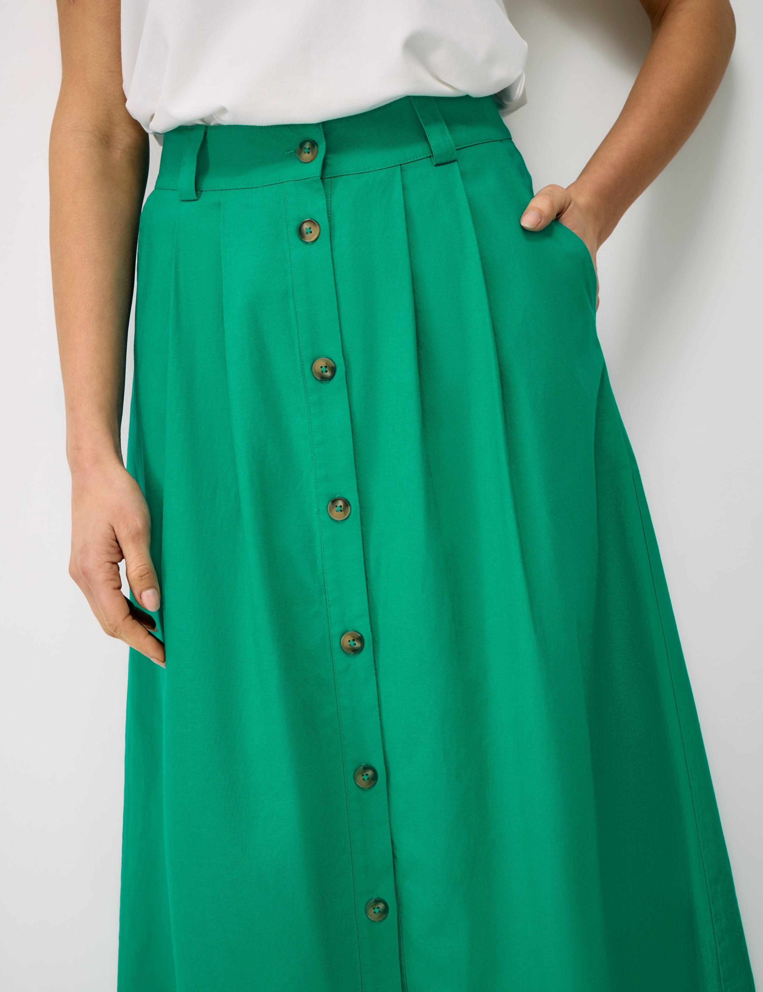 Midi A-Line Skirt with Linen 5 of 5