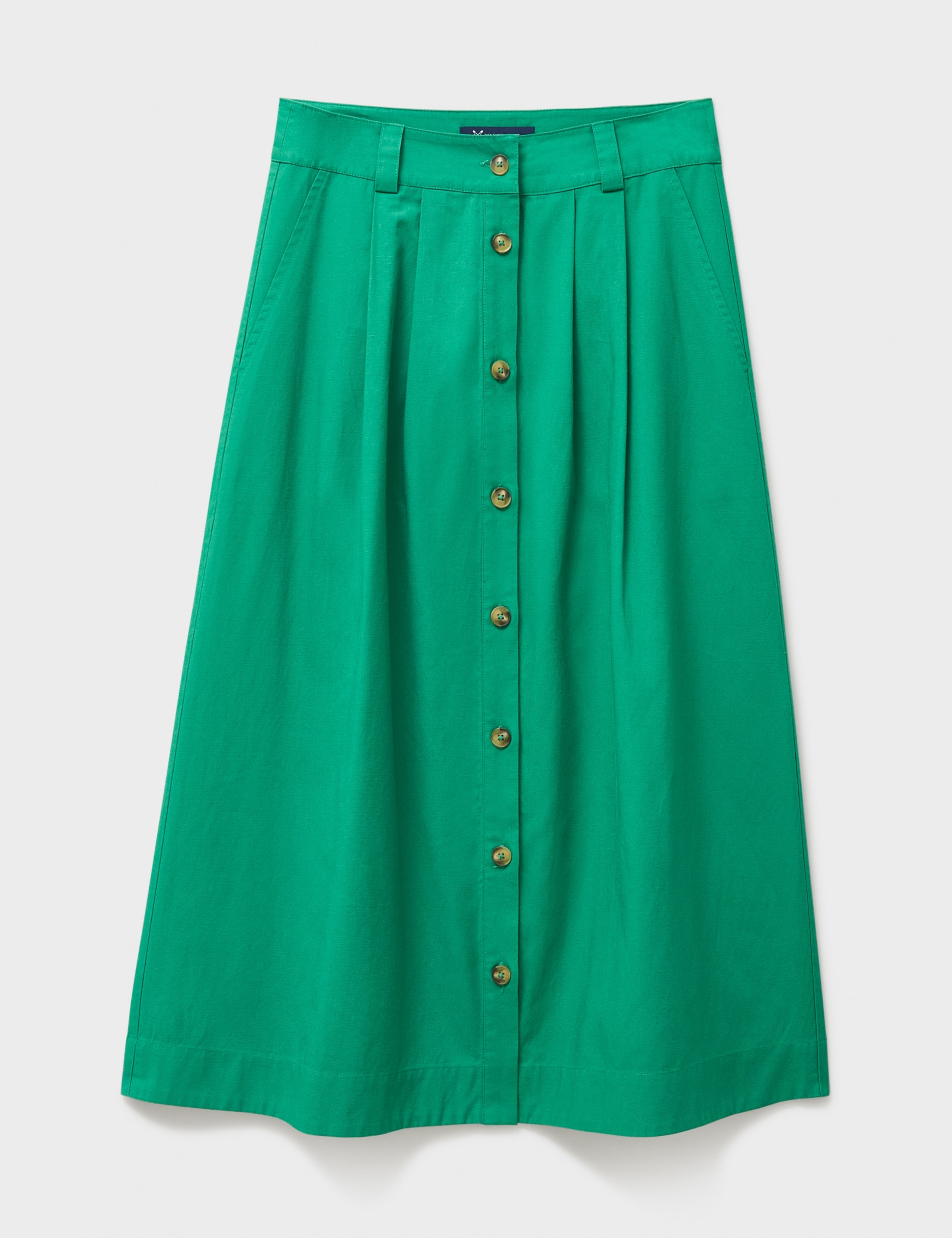 Midi A-Line Skirt with Linen 2 of 5