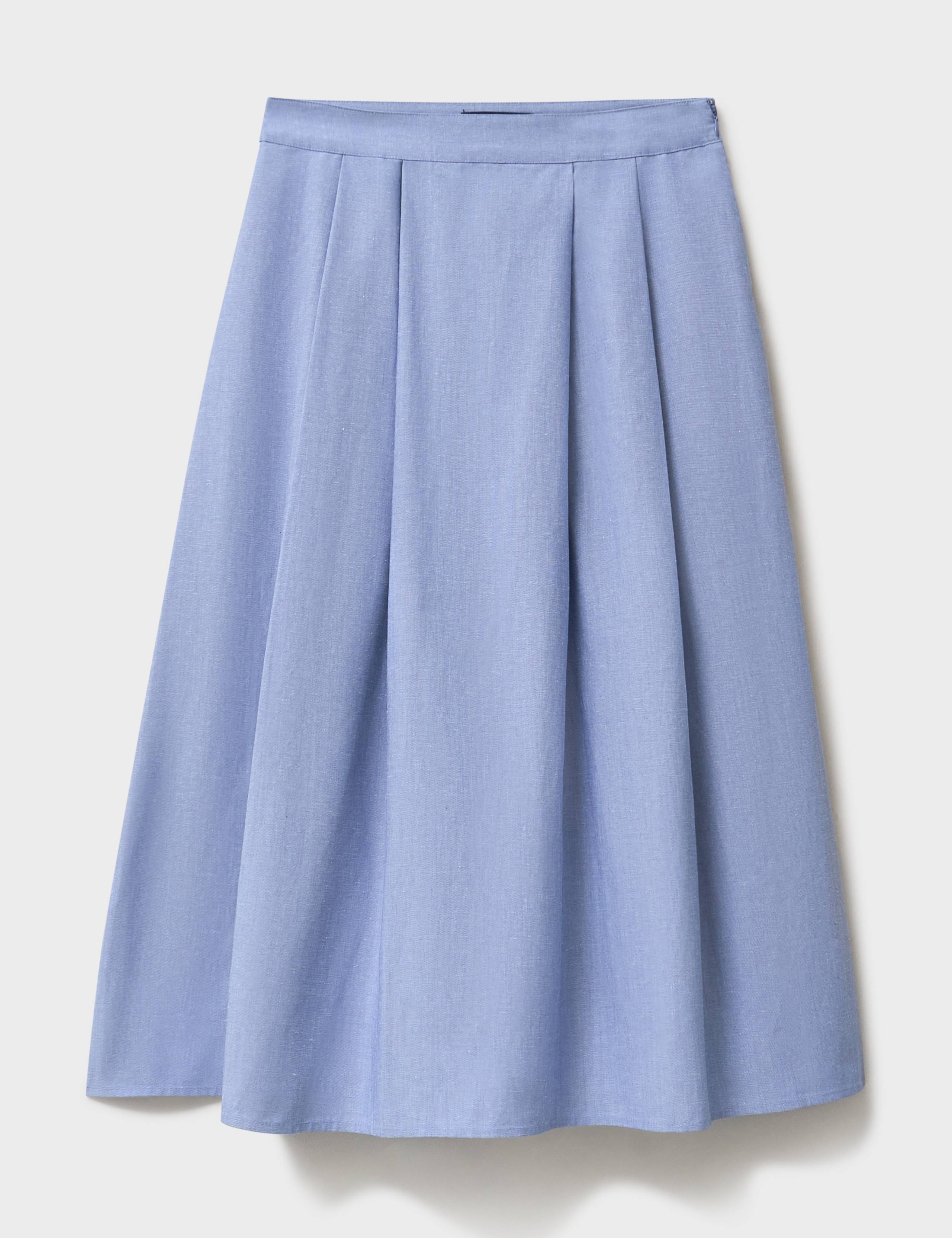 Pleated Midi Skirt with Linen 2 of 5