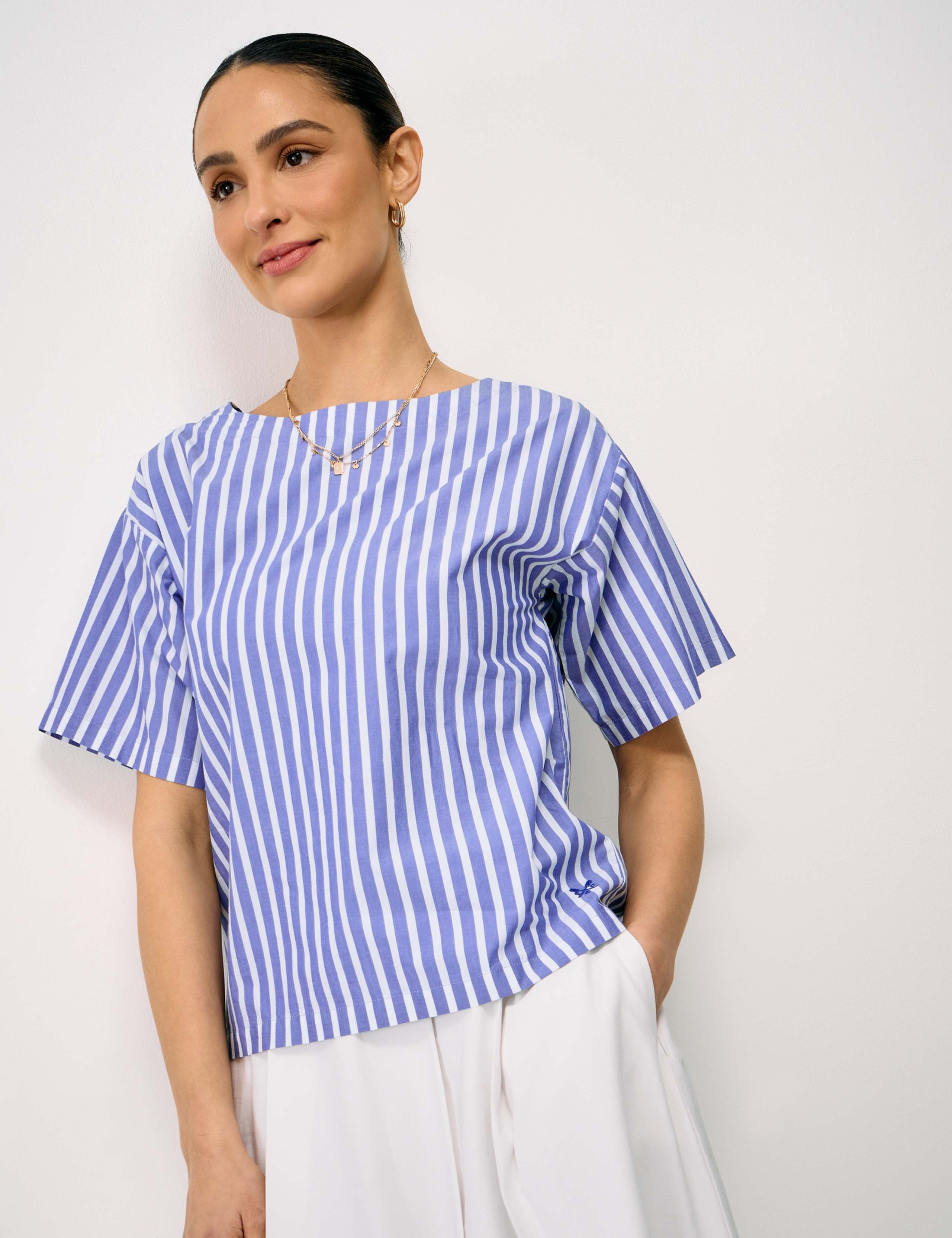 Pure Cotton Striped Relaxed Blouse 4 of 5
