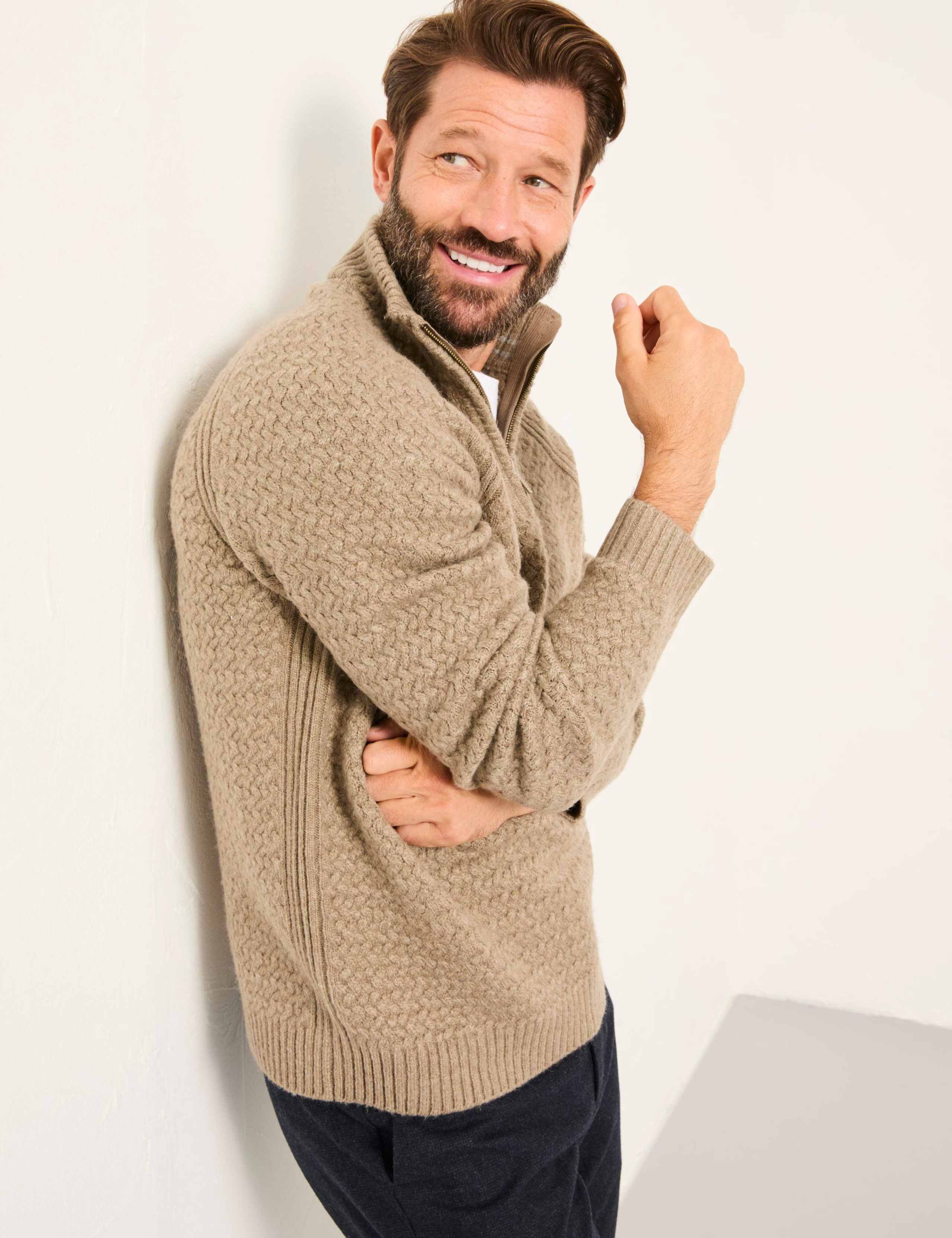 Knitted Textured Half Zip Jumper 3 of 5