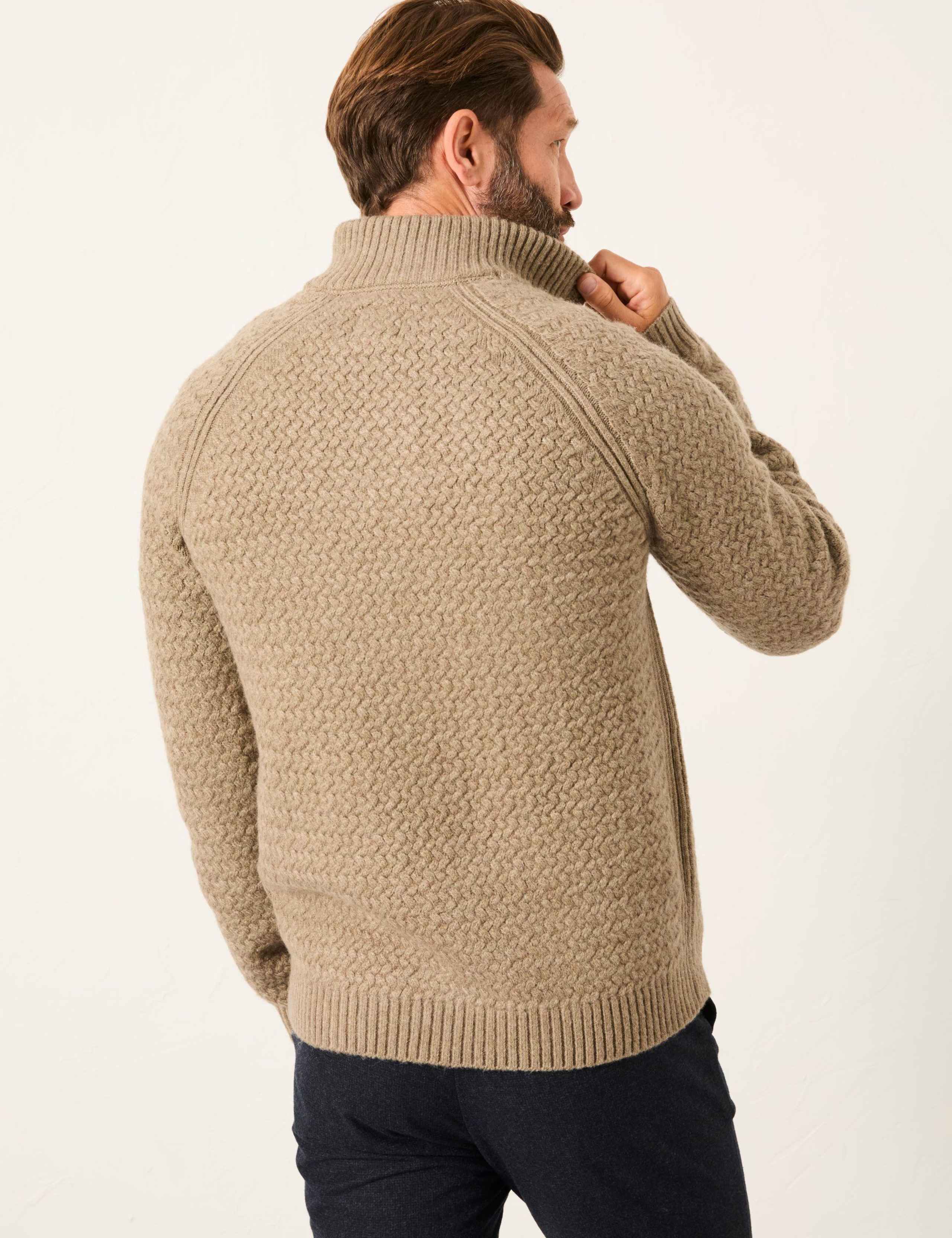 Knitted Textured Half Zip Jumper 4 of 5
