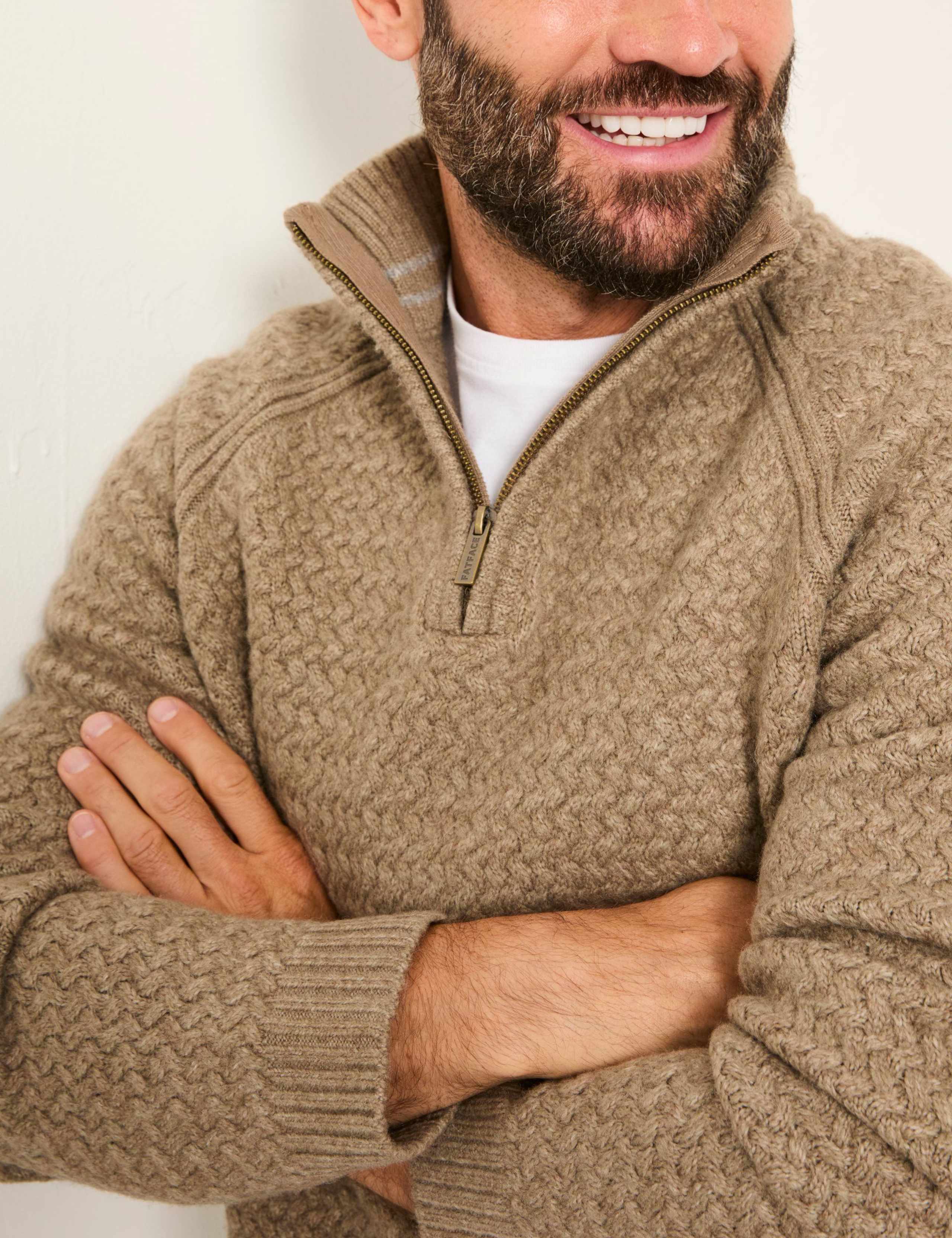 Knitted Textured Half Zip Jumper 5 of 5