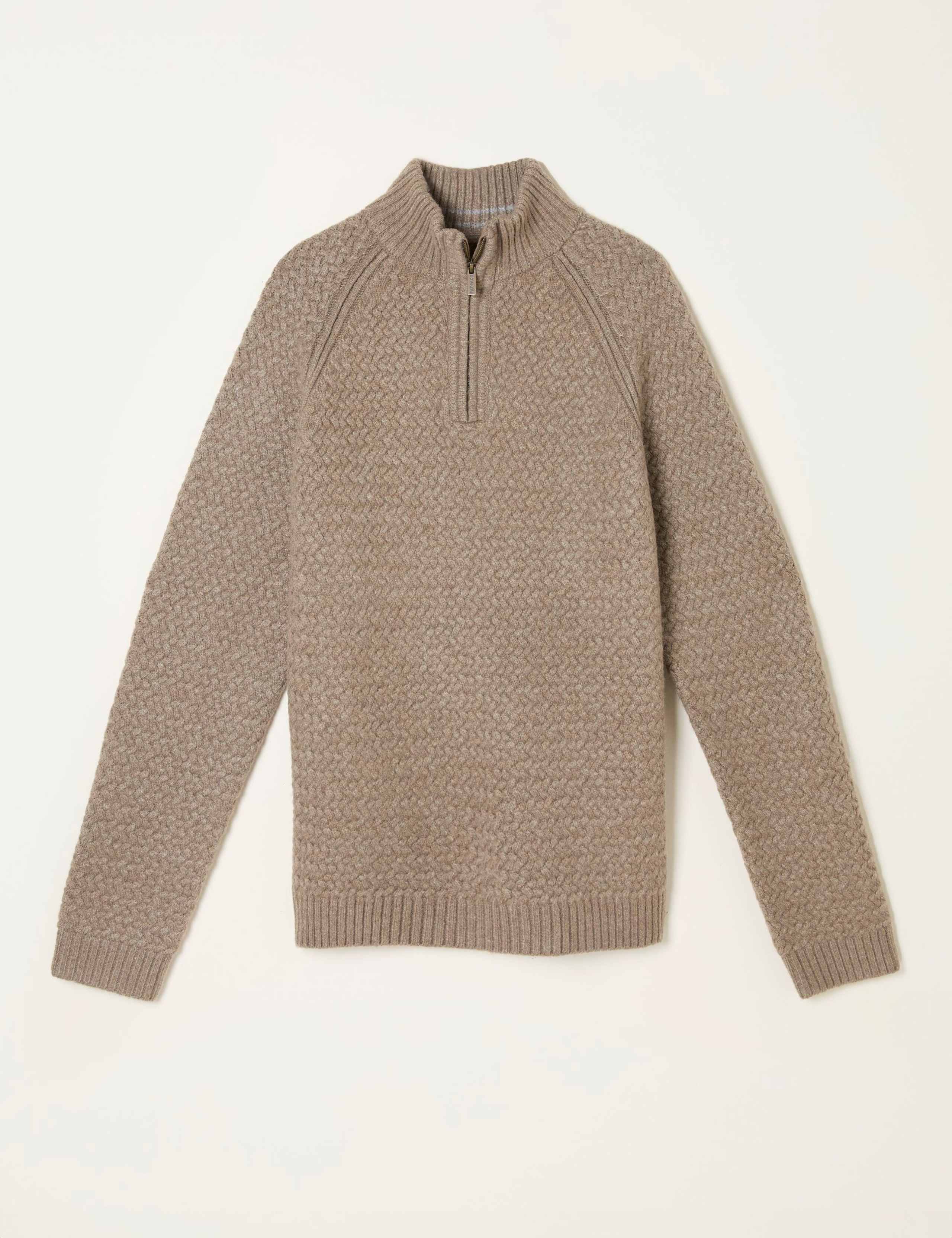 Knitted Textured Half Zip Jumper 2 of 5