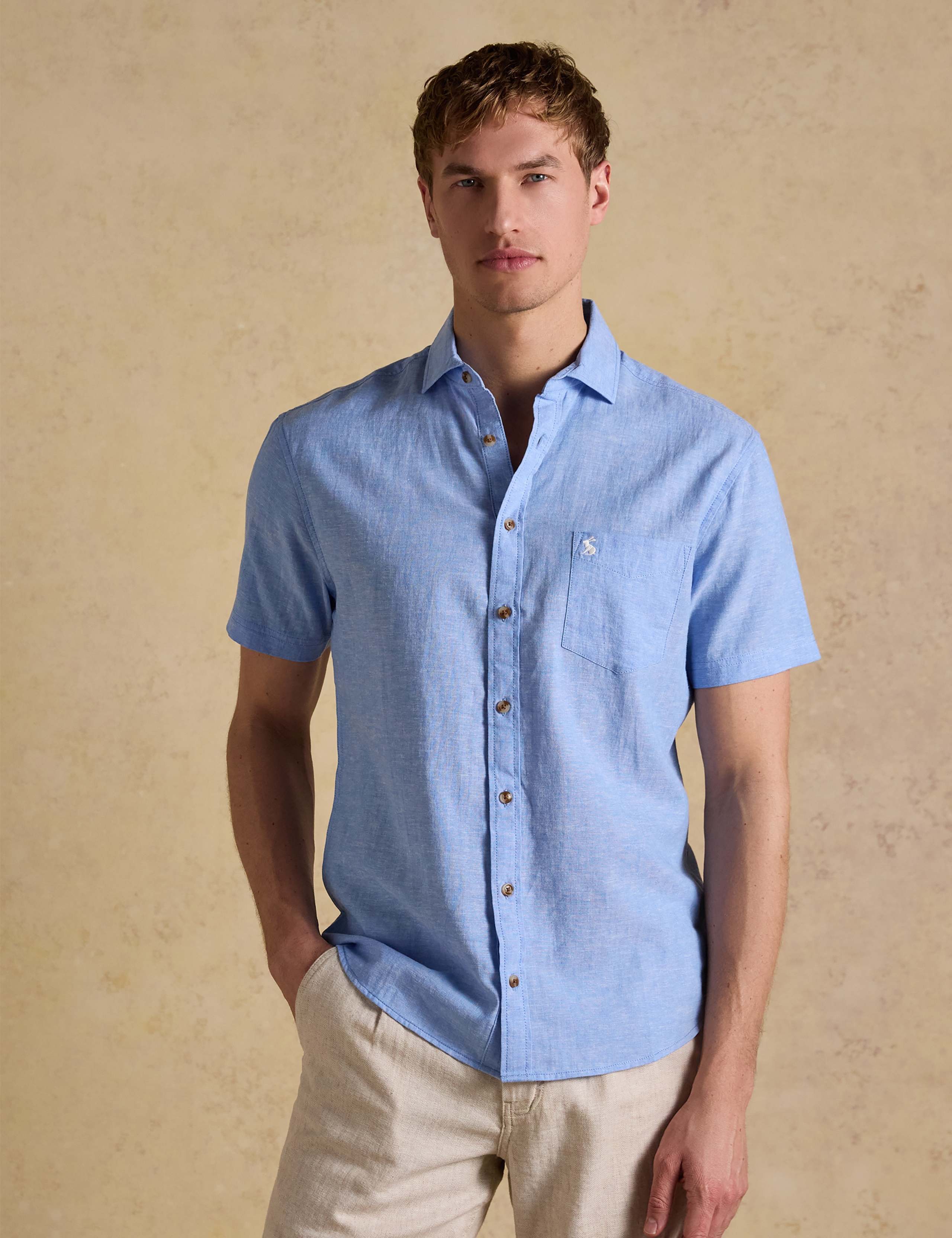 Cotton Linen Blend Short Sleeve Shirt 3 of 8