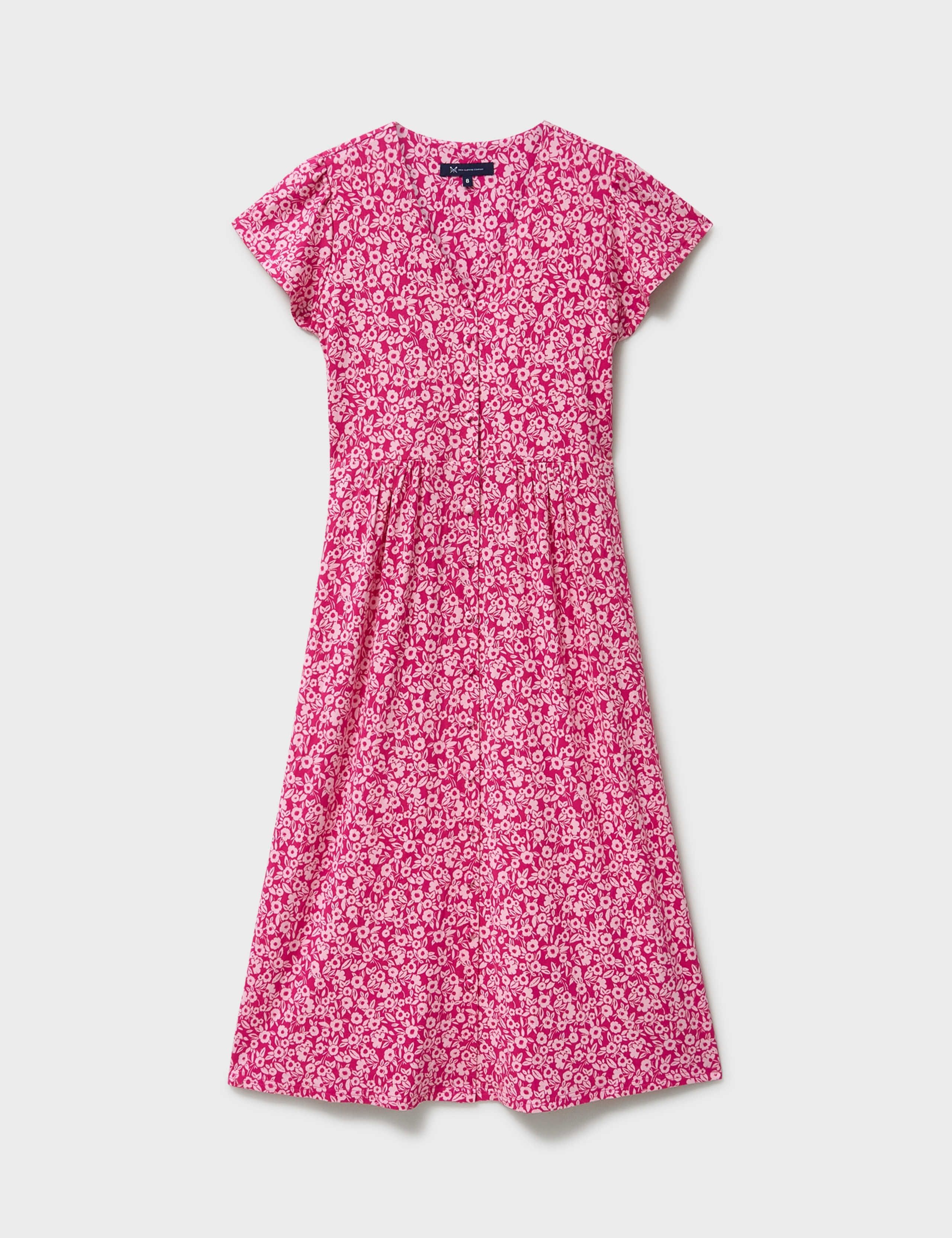 Jersey Floral V-Neck Midi Skater Dress 2 of 5