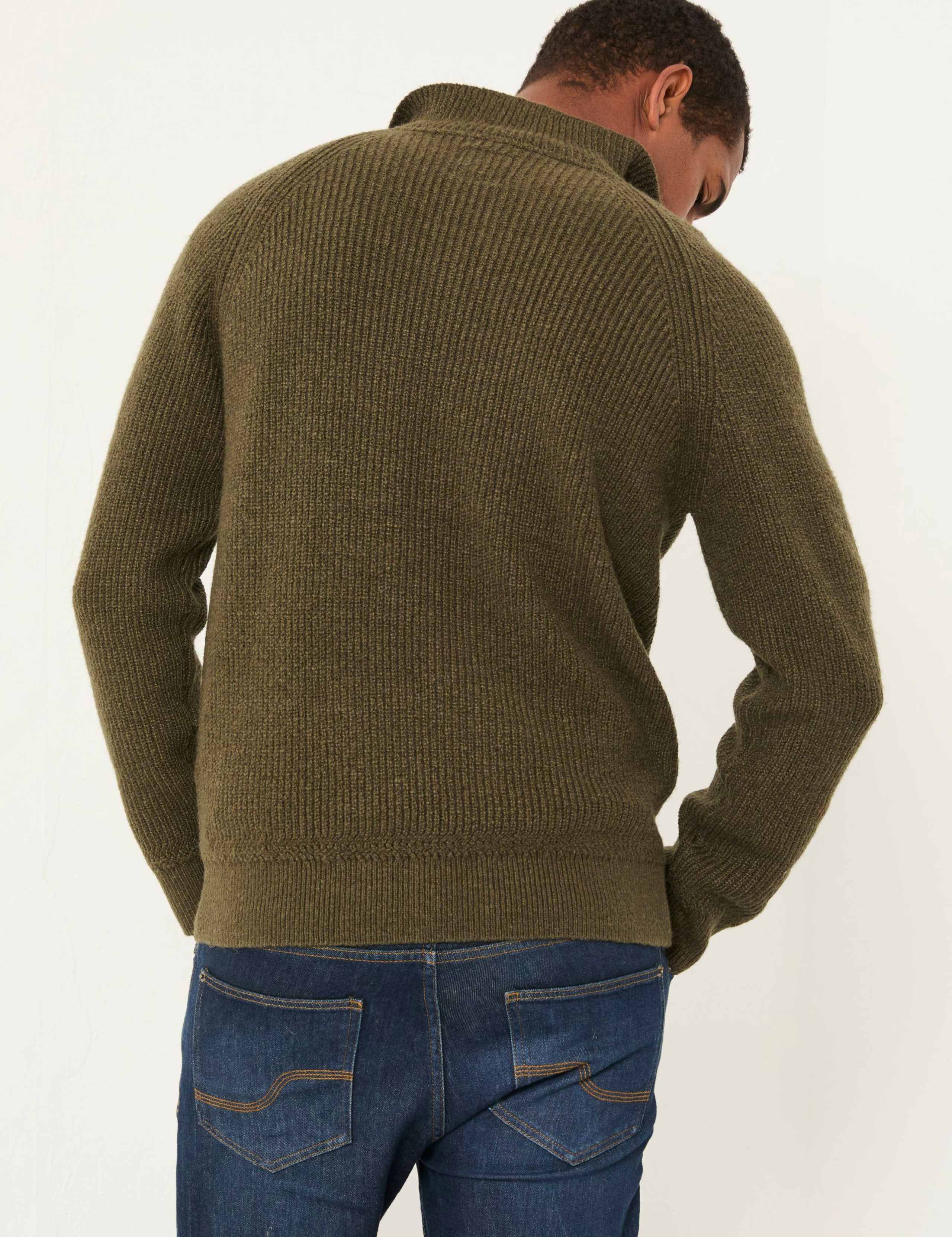 Cotton Rich Ribbed Half Zip Jumper 4 of 5