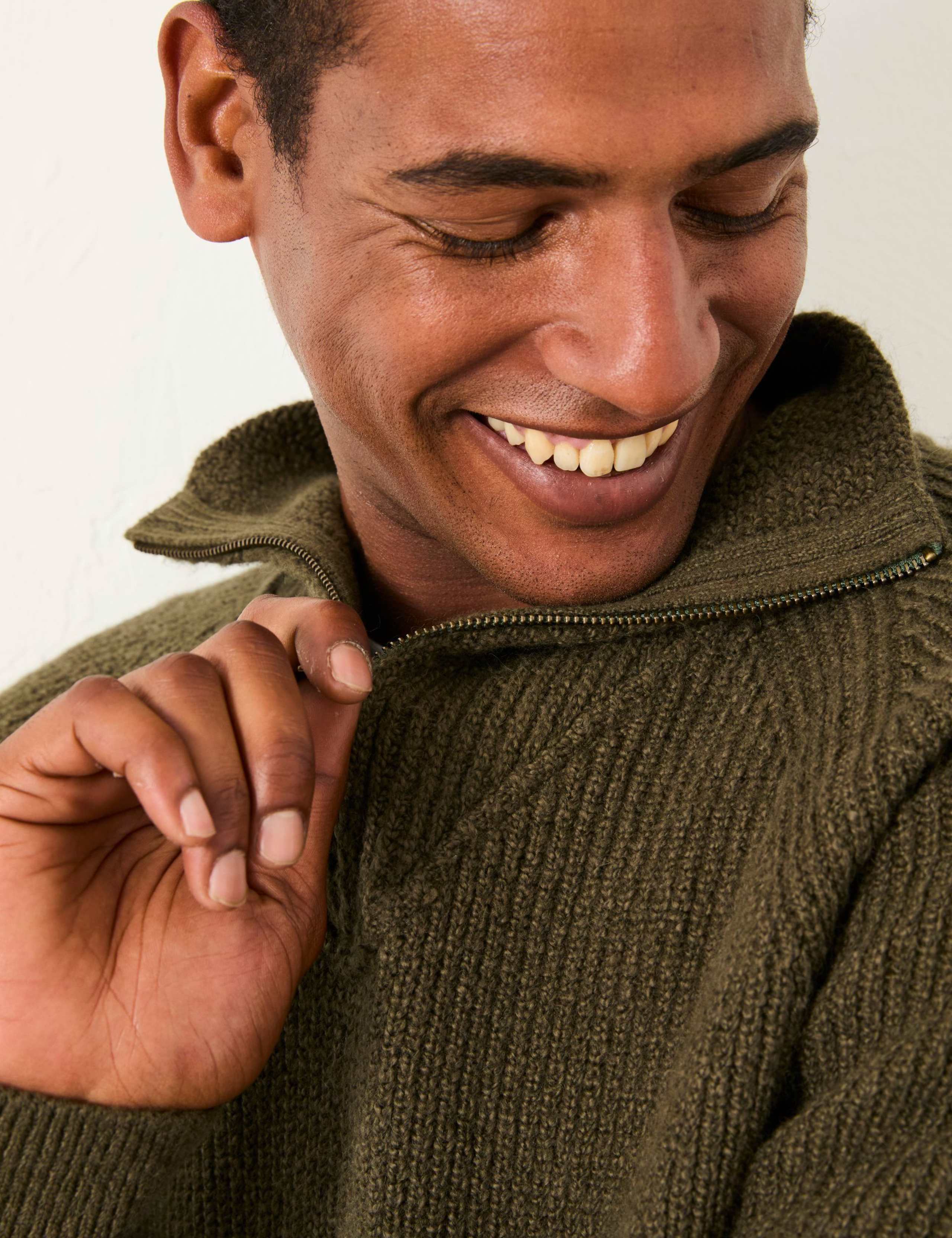 Cotton Rich Ribbed Half Zip Jumper 5 of 5