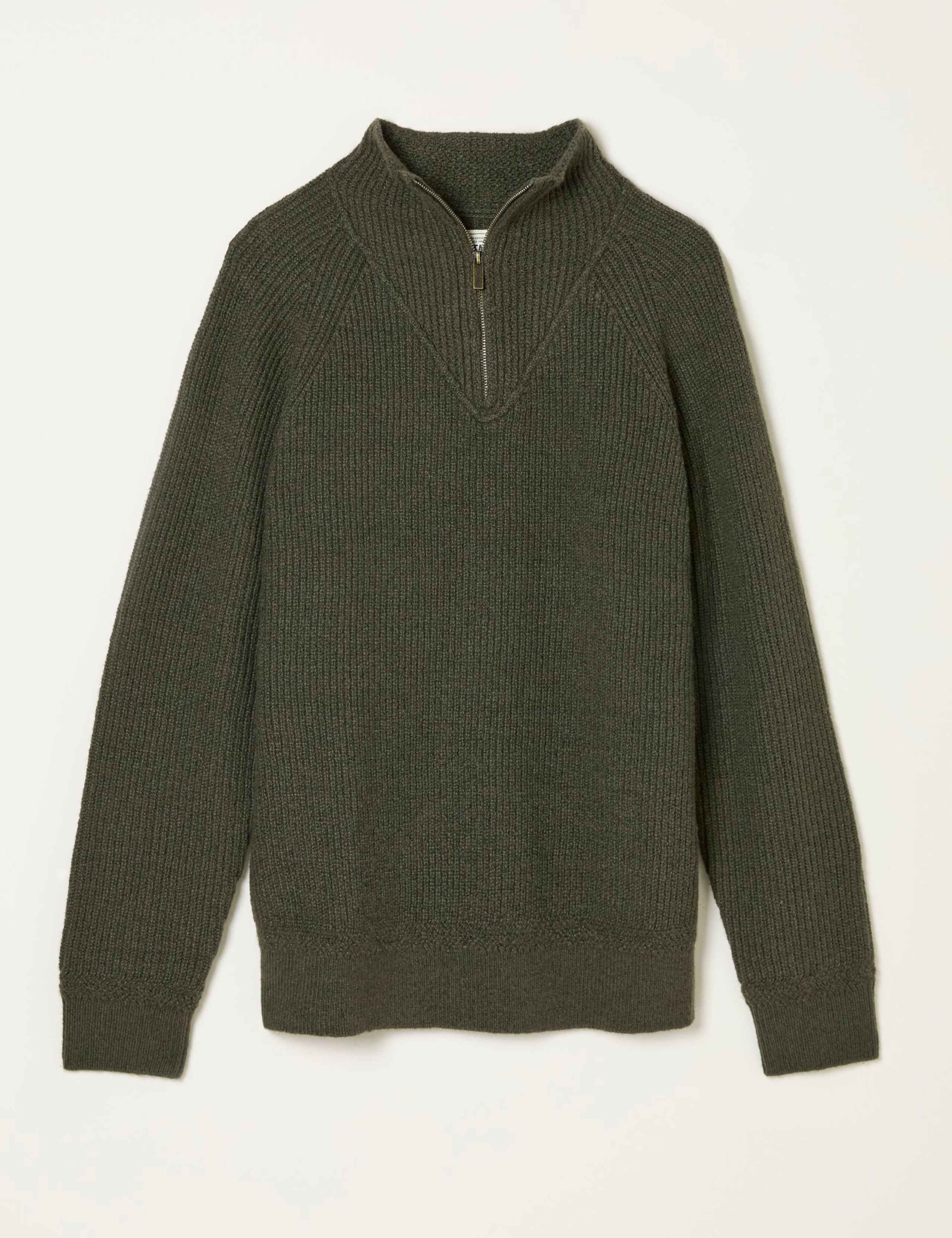 Cotton Rich Ribbed Half Zip Jumper 2 of 5