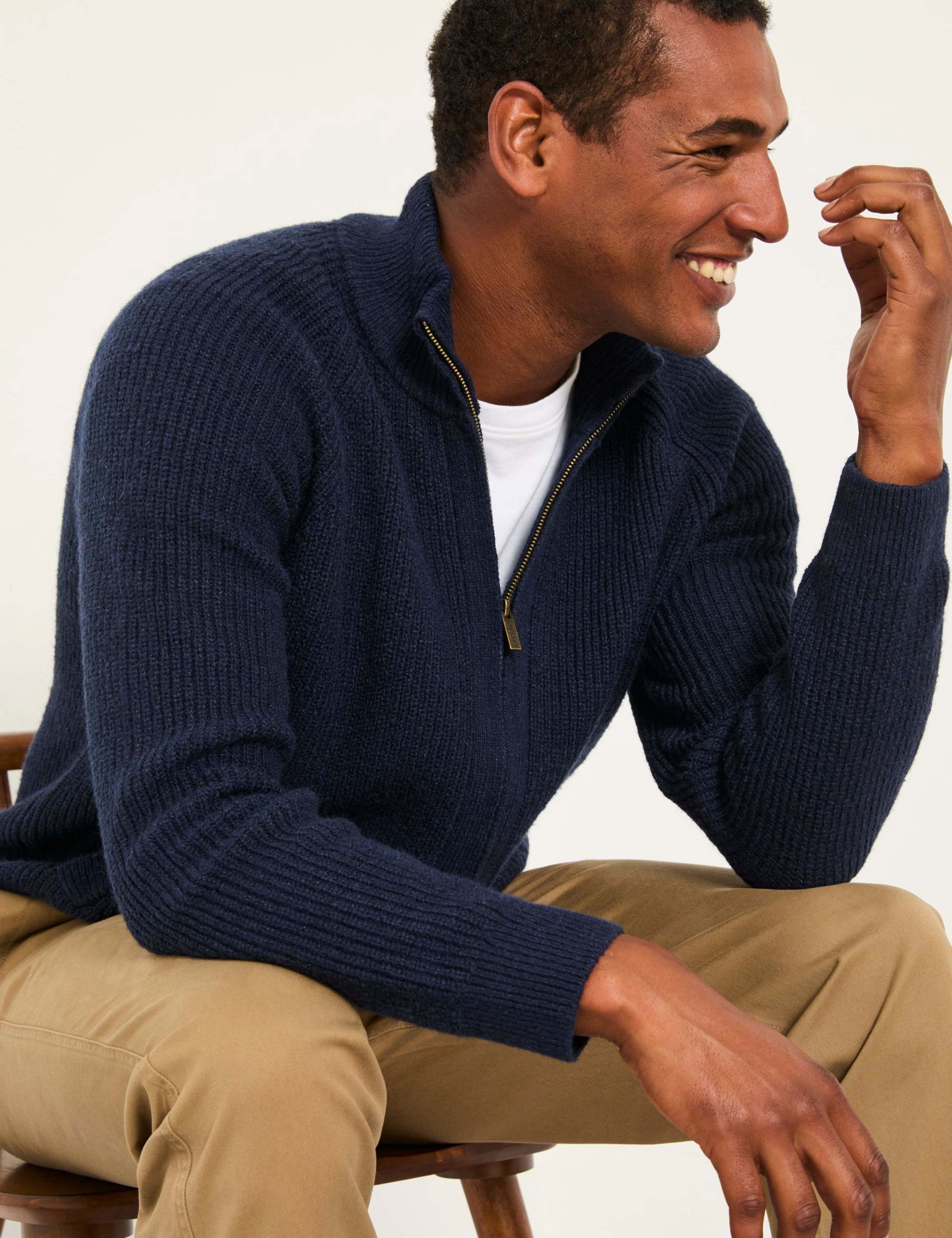 Cotton Rich Funnel Neck Zip Up Jumper 4 of 5
