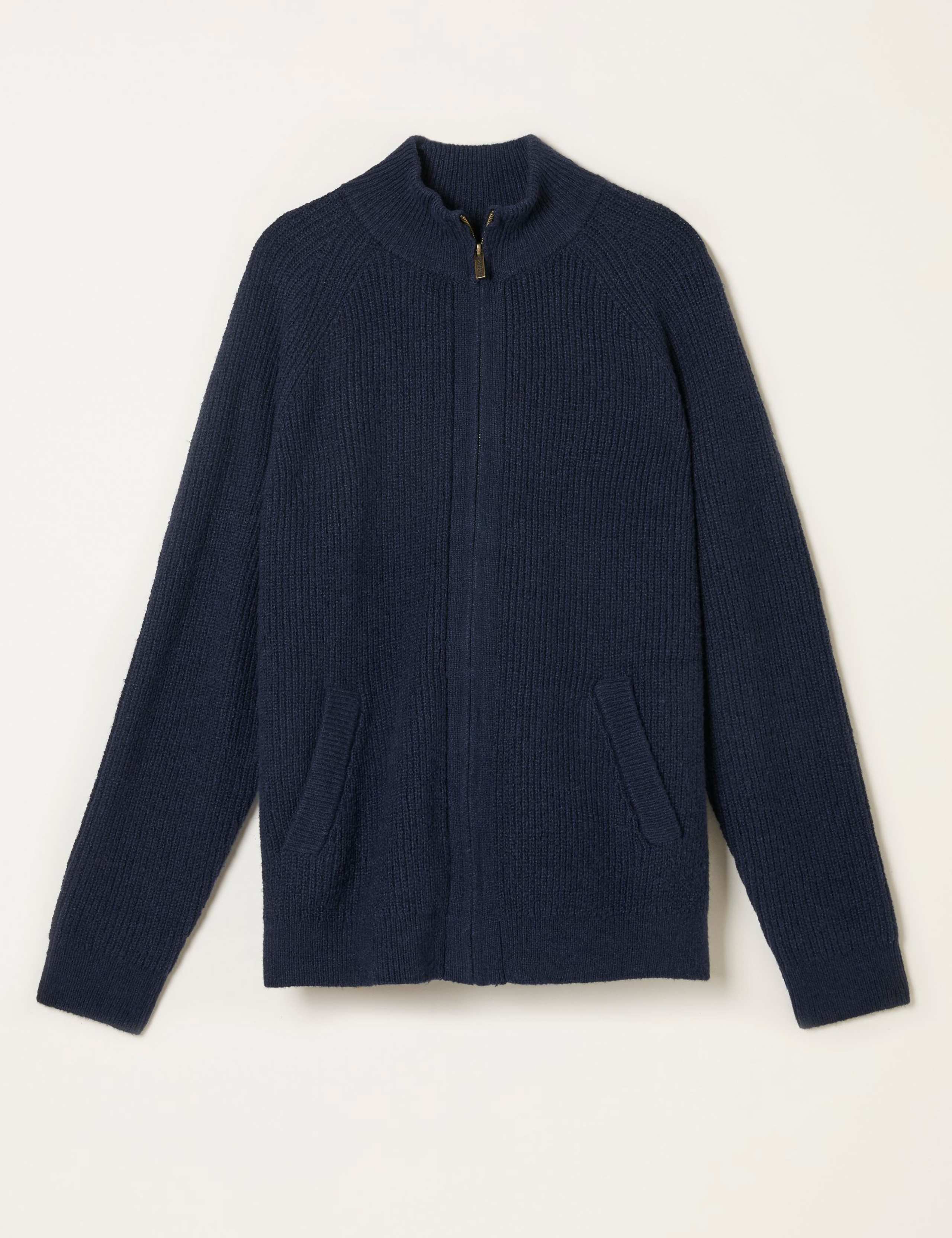 Cotton Rich Funnel Neck Zip Up Jumper 2 of 5