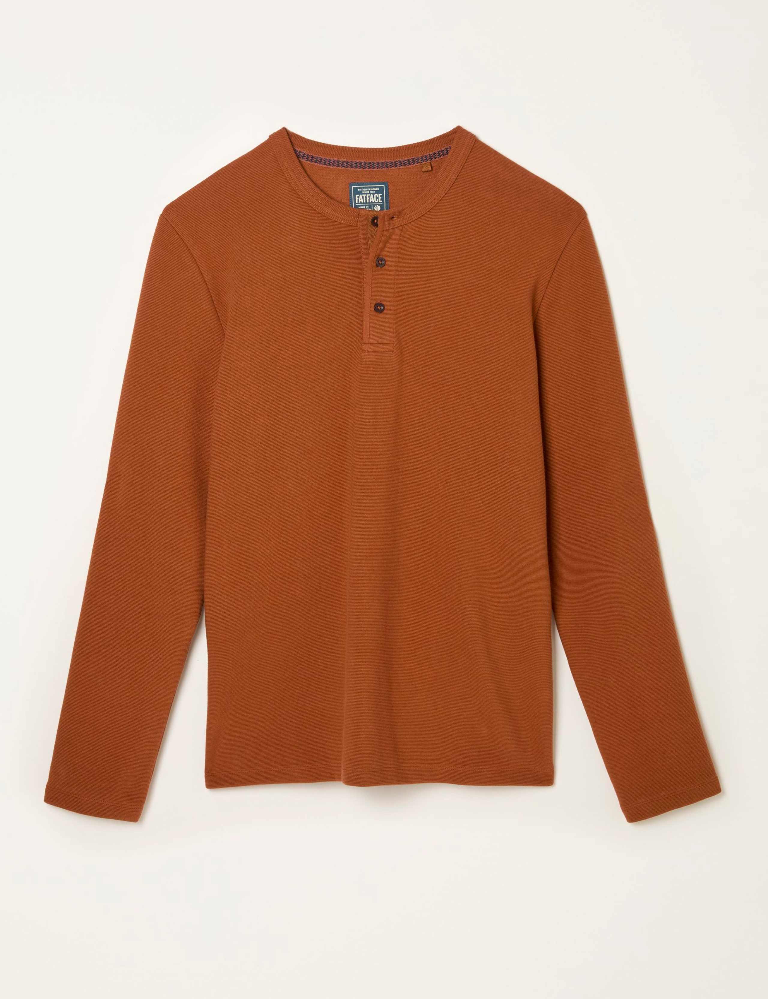 Cotton Rich Henley Long Sleeve T-Shirt 2 of 4