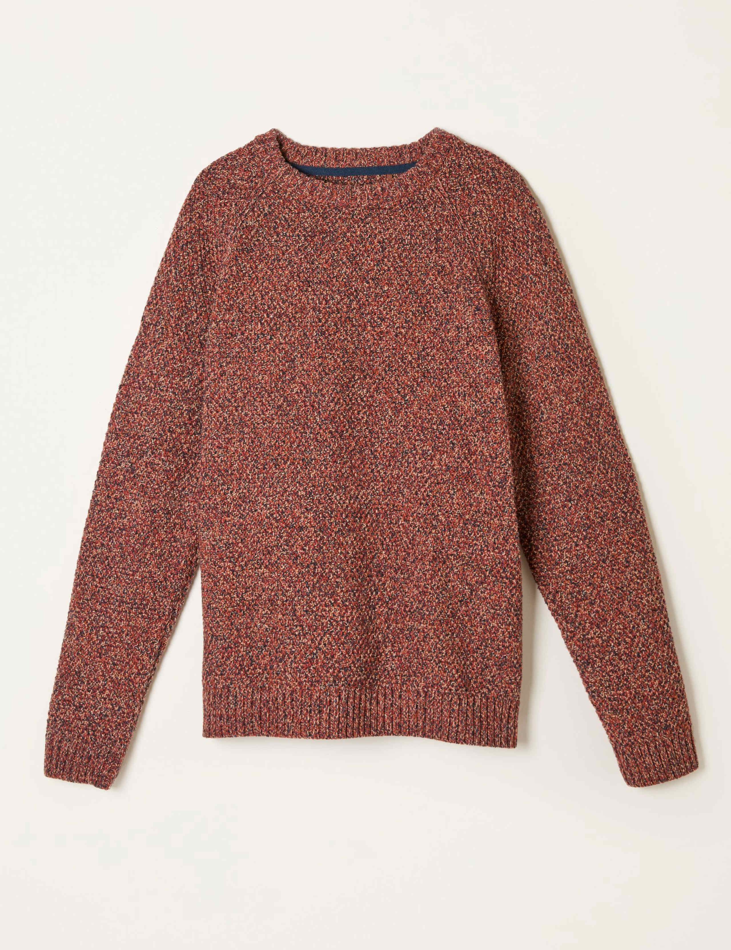 Cotton Rich Textured Jumper with Wool 2 of 5