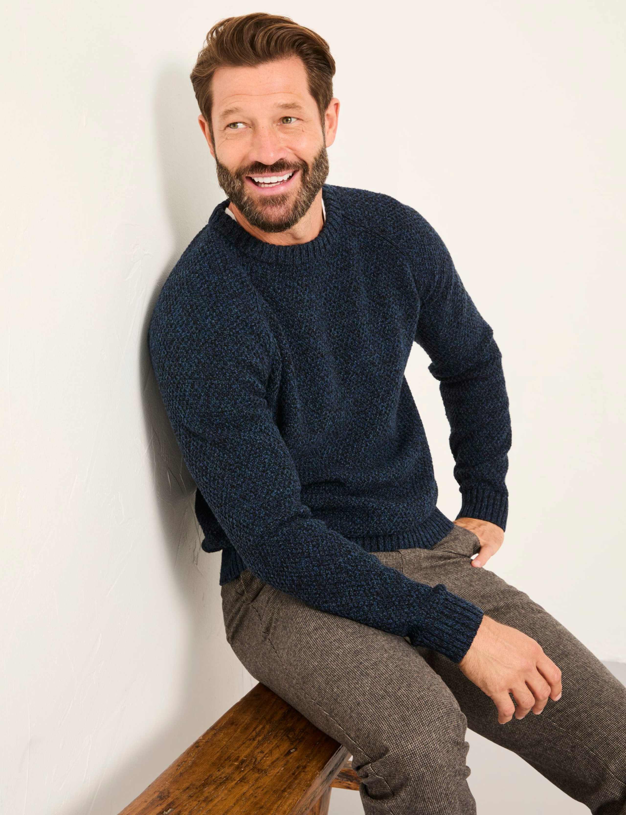Cotton Rich Textured Jumper with Wool 3 of 5