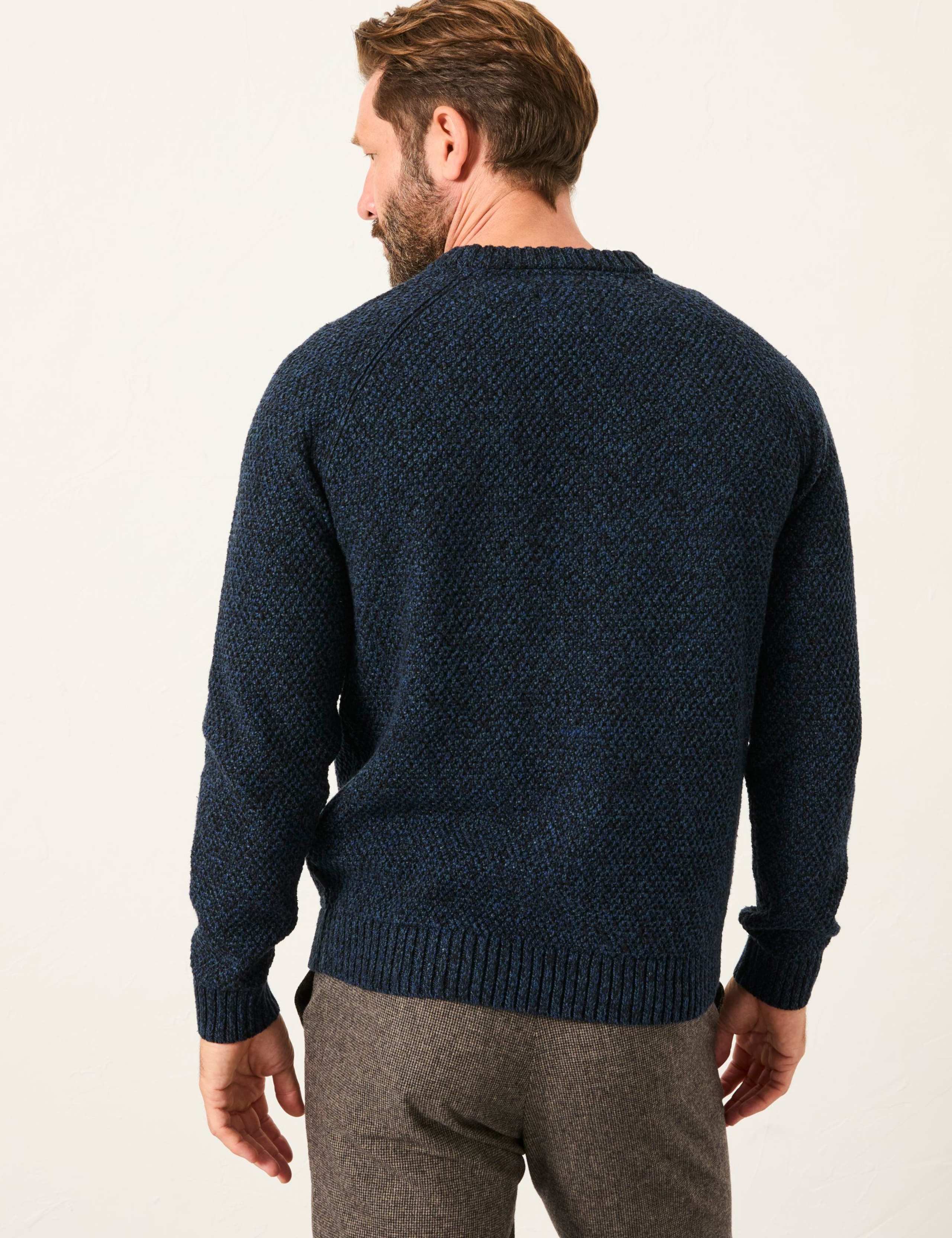 Cotton Rich Textured Jumper with Wool 4 of 5
