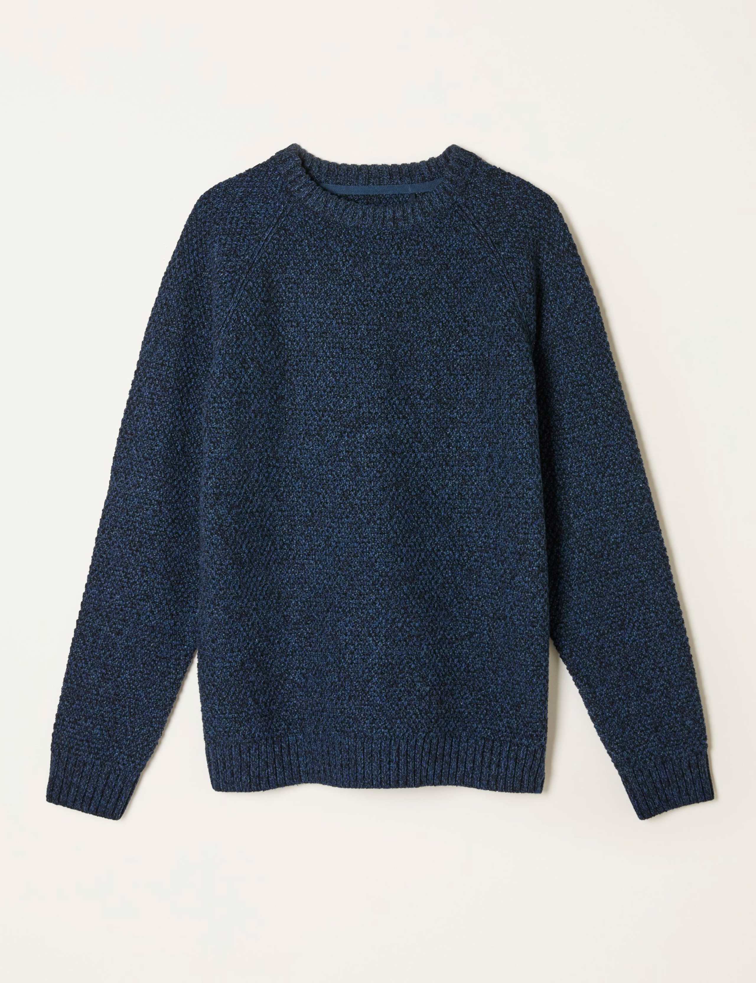 Cotton Rich Textured Jumper with Wool 2 of 5