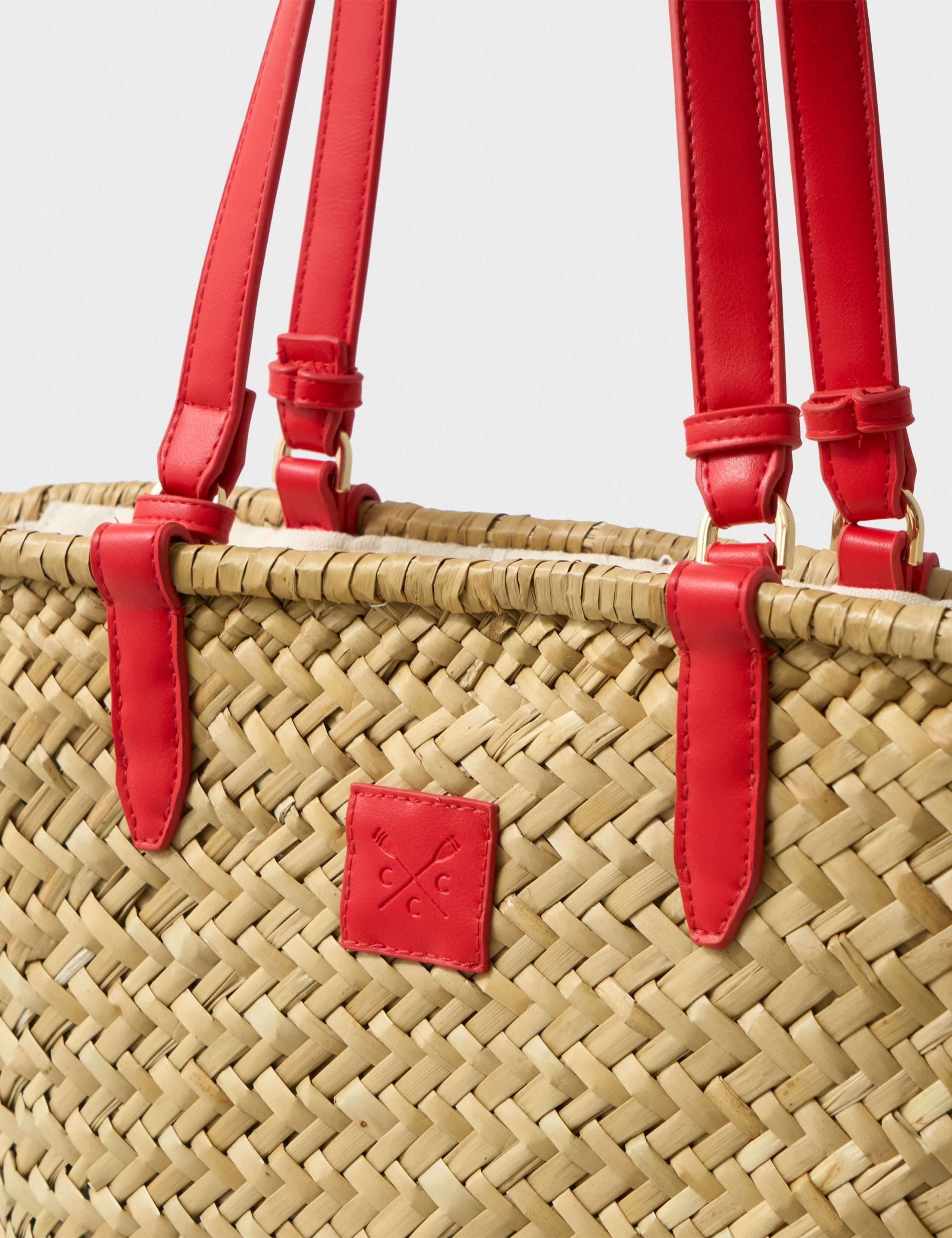 Straw Woven Basket Shoulder Tote Bag 3 of 3