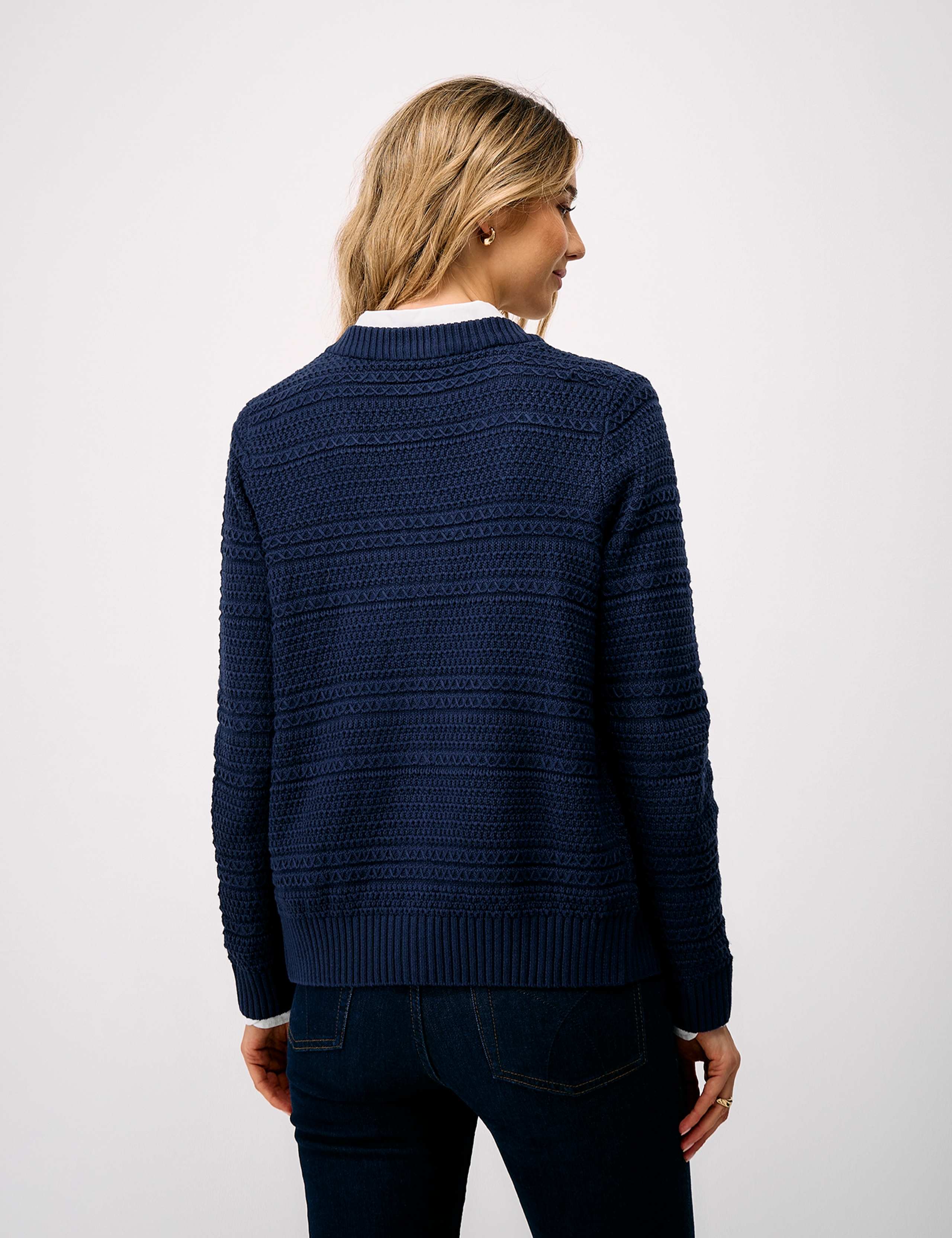 Cotton Rich Textured Edge to Edge Cardigan 3 of 5