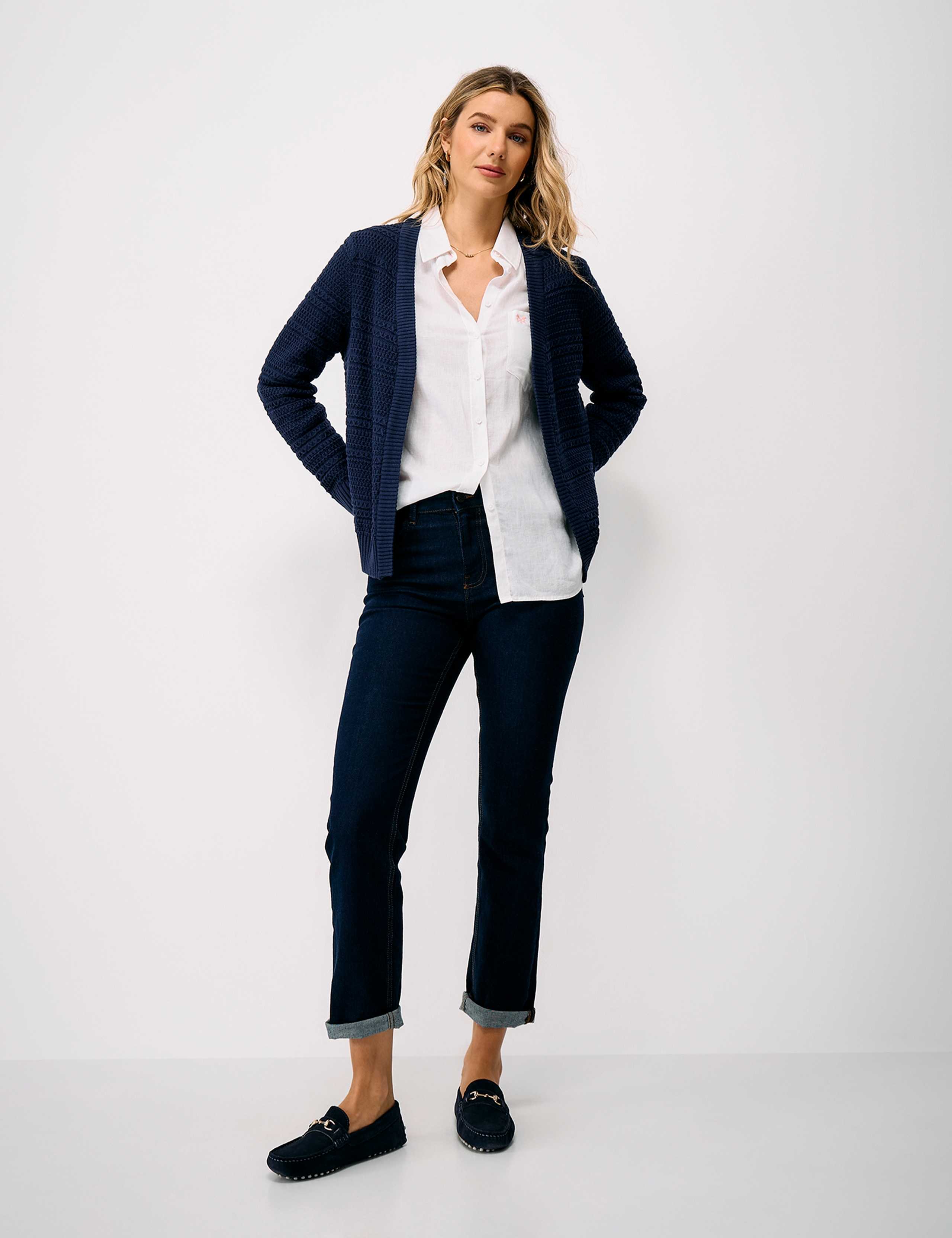Cotton Rich Textured Edge to Edge Cardigan 4 of 5