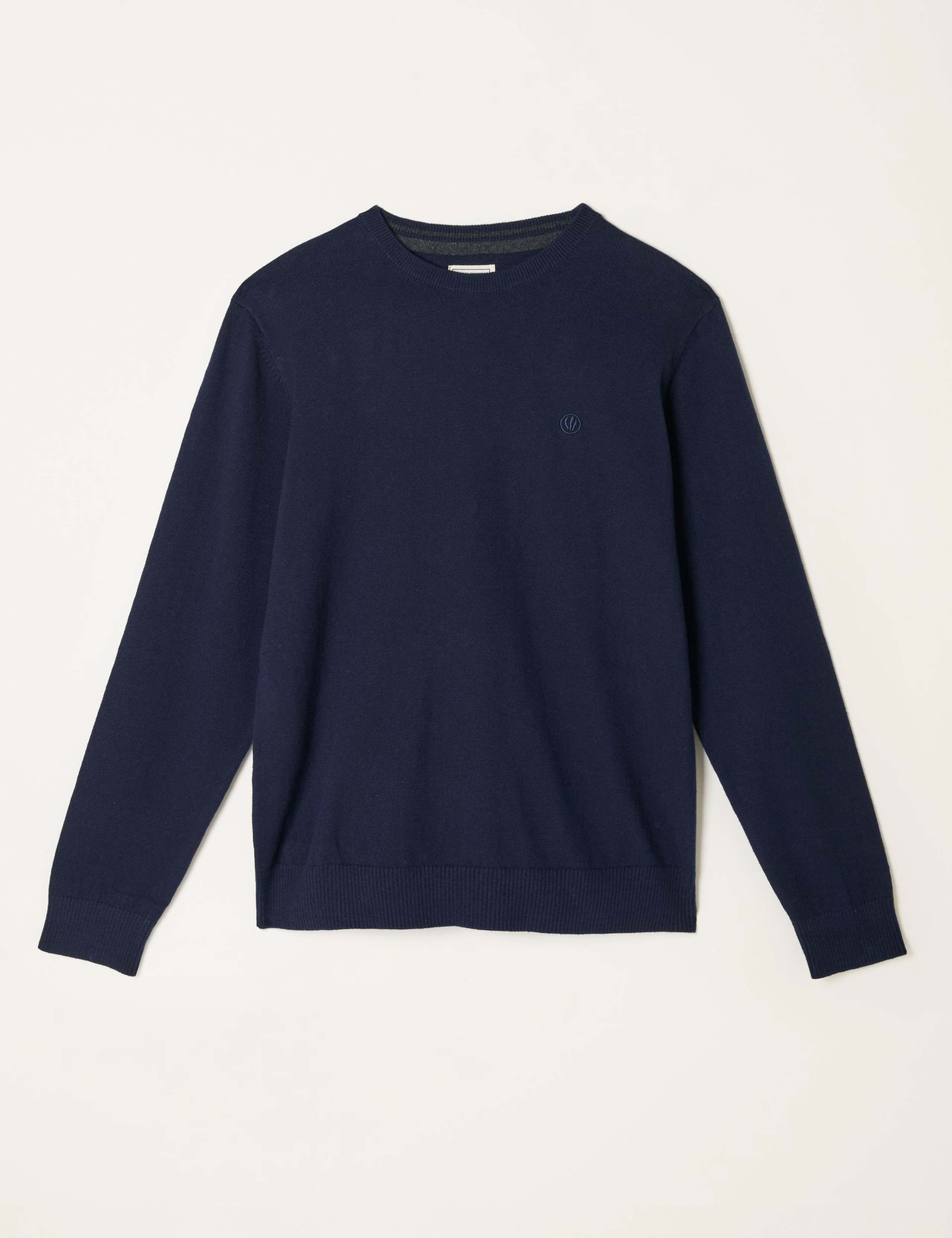 Cotton Rich Knitted Crew Neck Jumper 2 of 5
