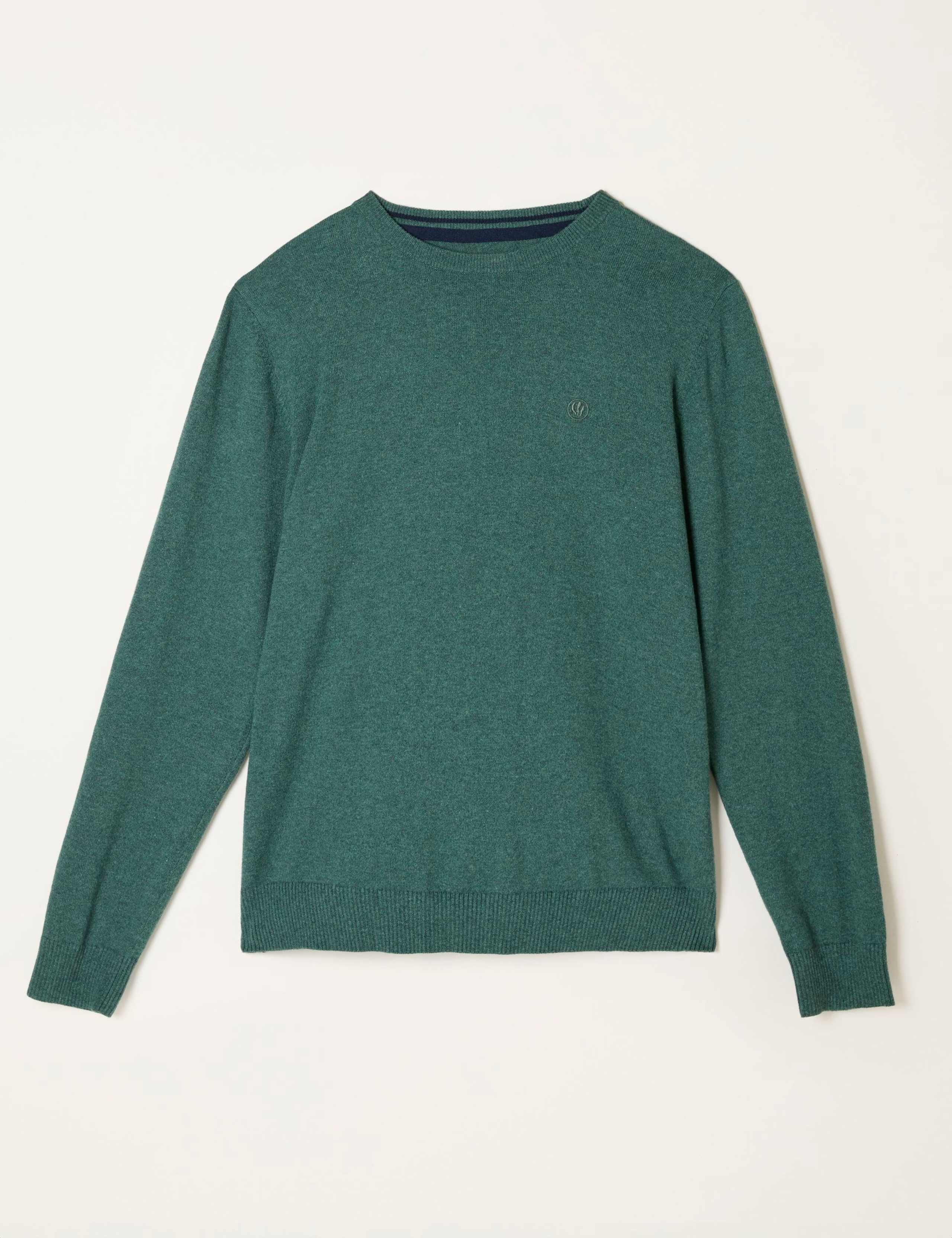 Cotton Rich Knitted Crew Neck Jumper 2 of 5