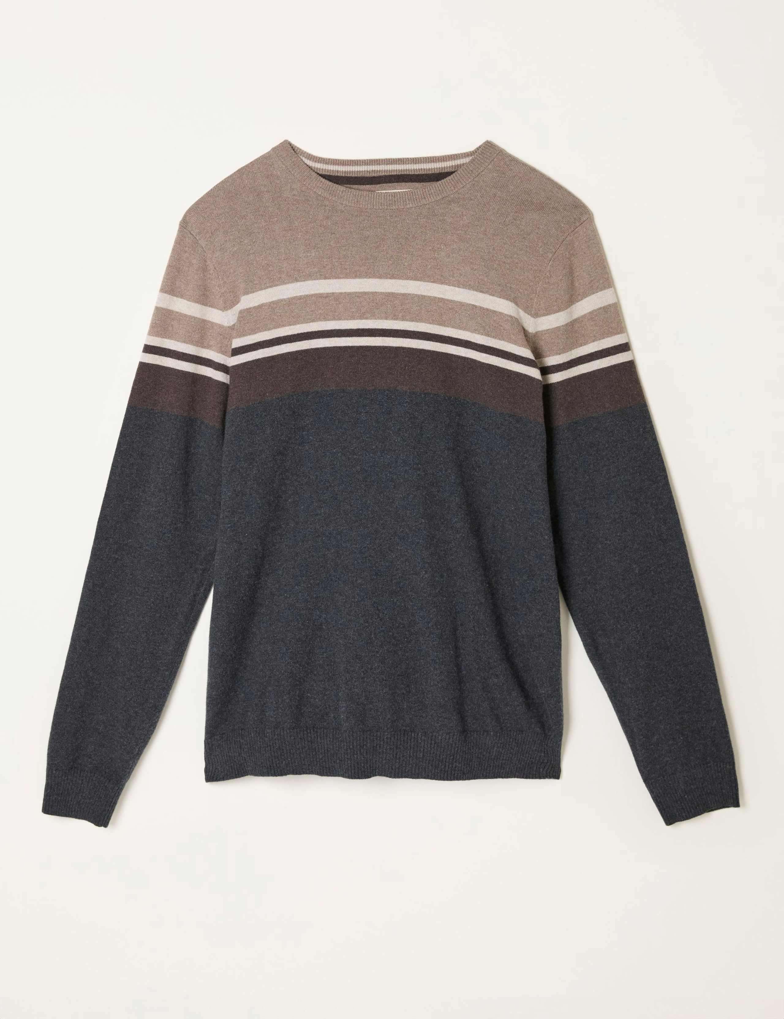 Knitted Striped Colour Block Crew Neck Jumper 2 of 5