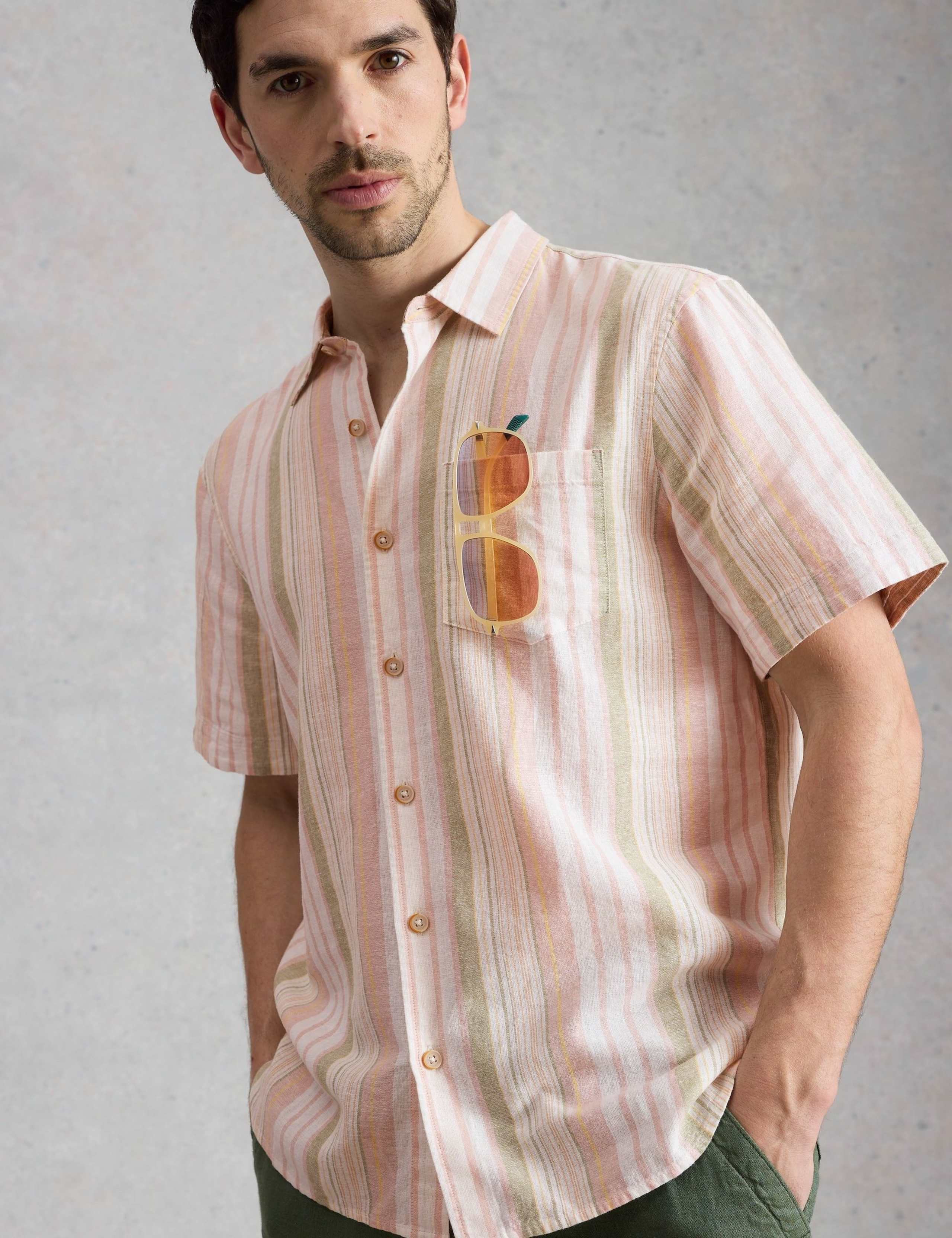 Pure Cotton Striped Short Sleeve Shirt 3 of 6
