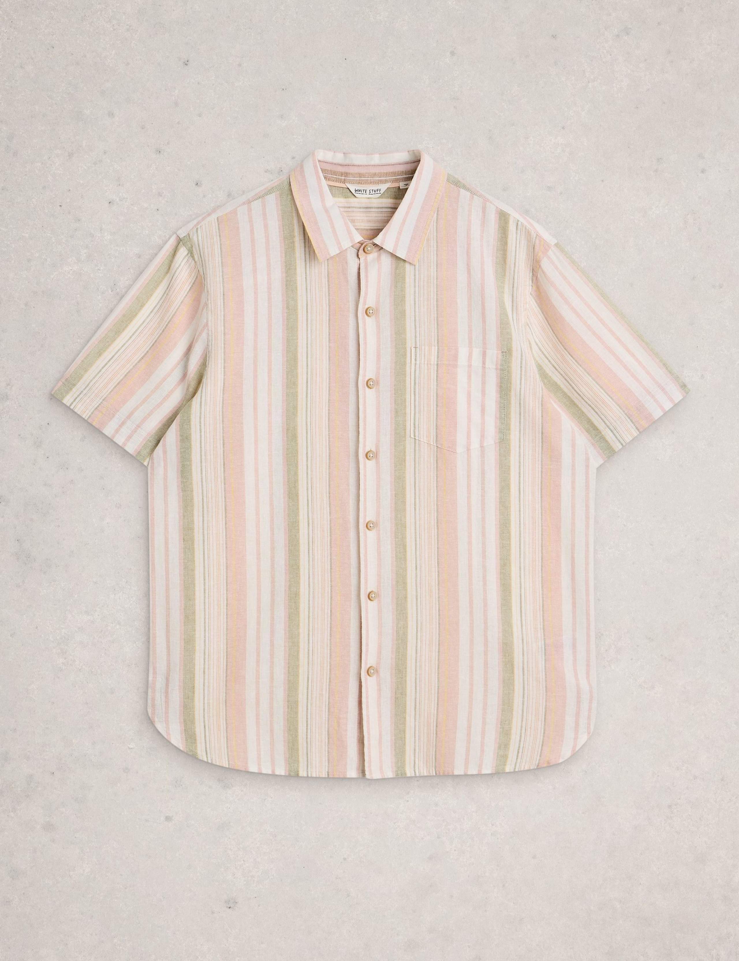 Pure Cotton Striped Short Sleeve Shirt 2 of 6