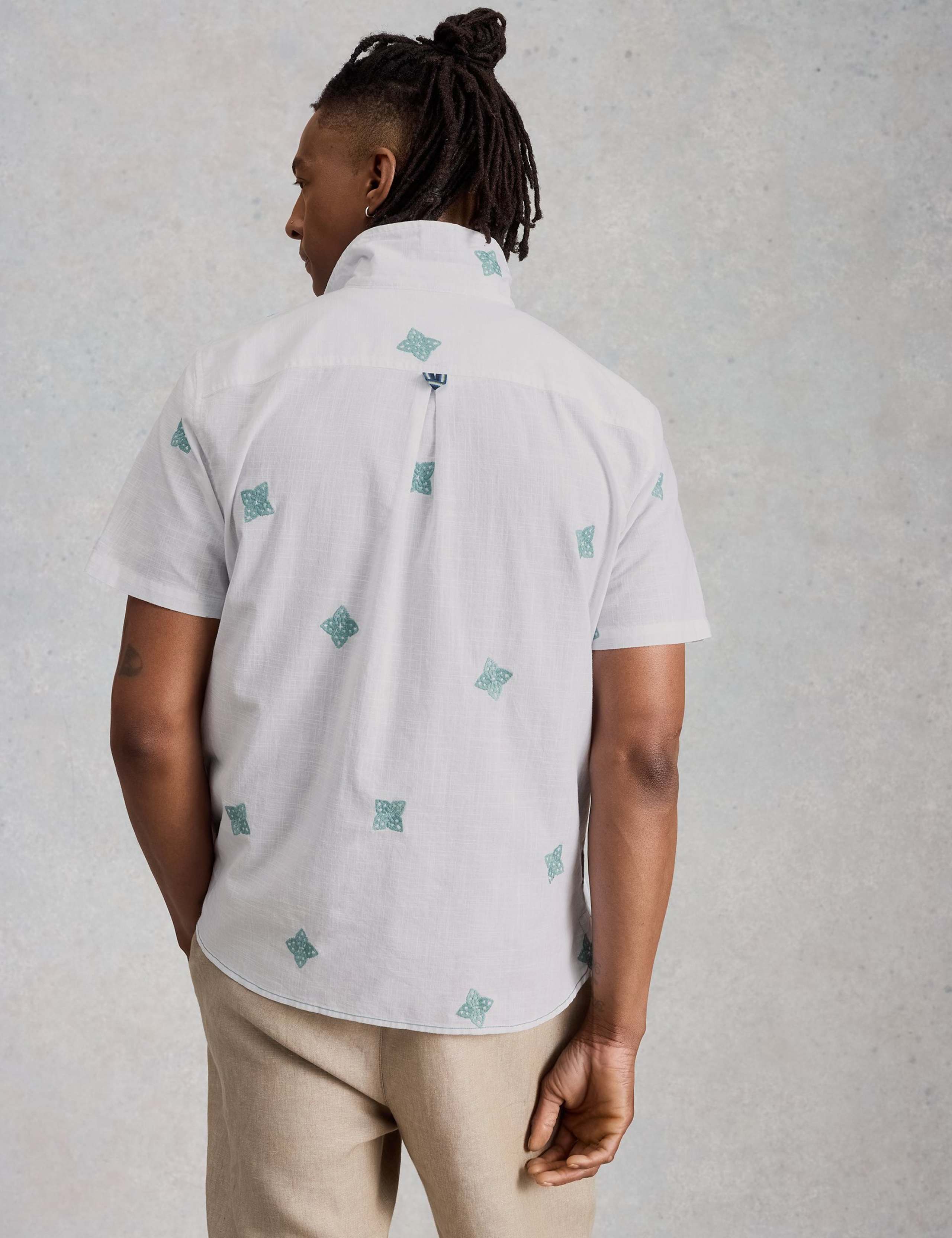 Pure Cotton Embroidered Short Sleeve Shirt 4 of 6