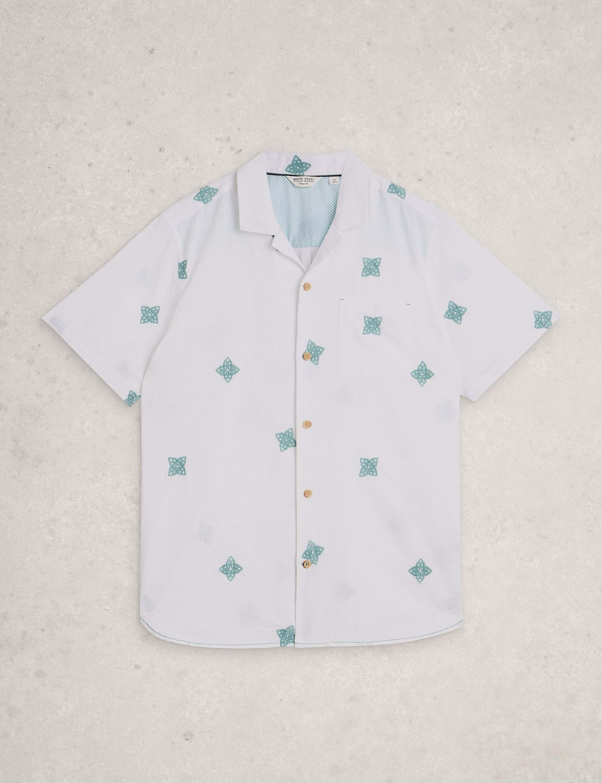 Pure Cotton Embroidered Short Sleeve Shirt 2 of 6